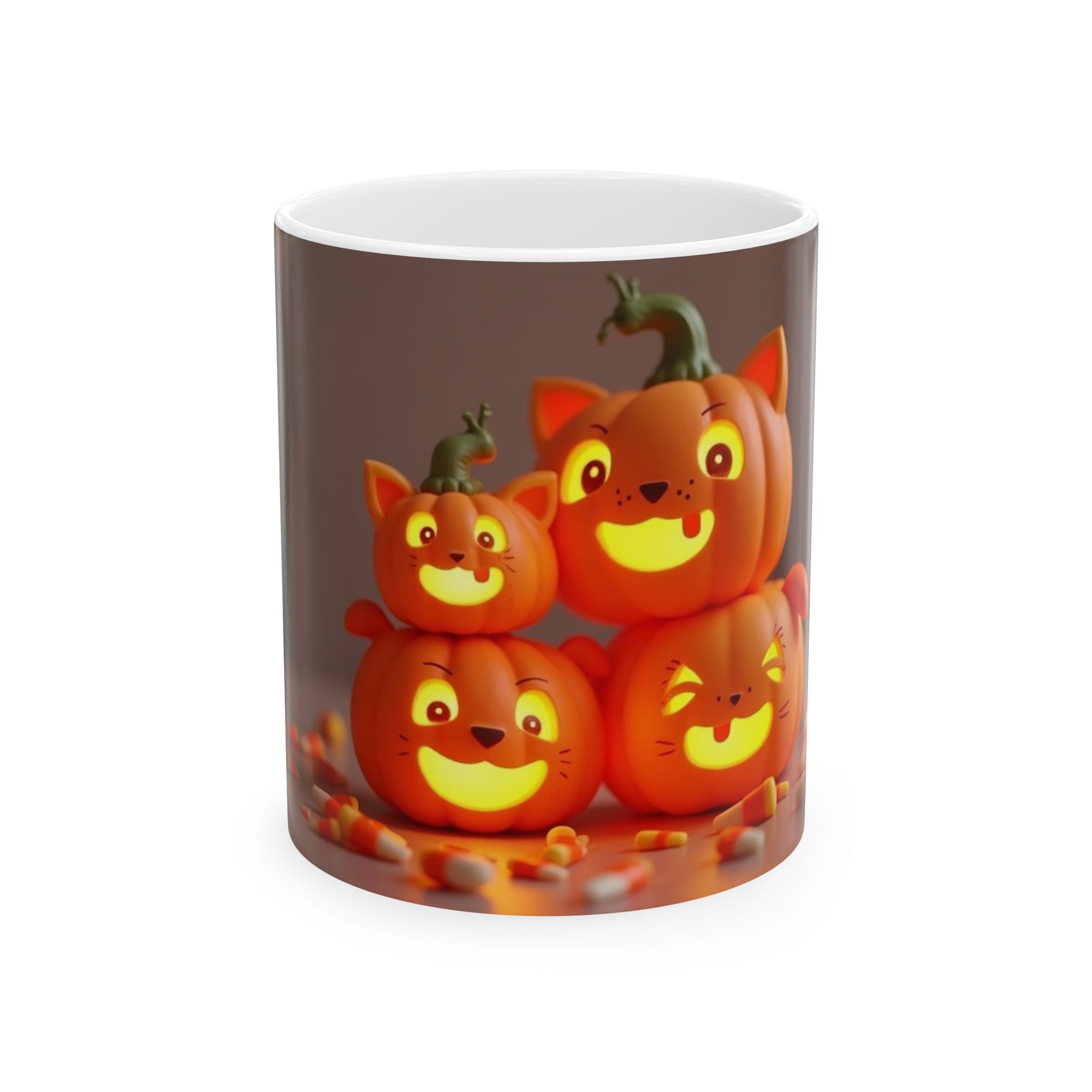 Happy Halloween Pumpkin Mug, Spooky Drinkware, Fall Decor, Pumpkin Lovers Gift, Halloween Coffee Cup, Cute Cat Mug