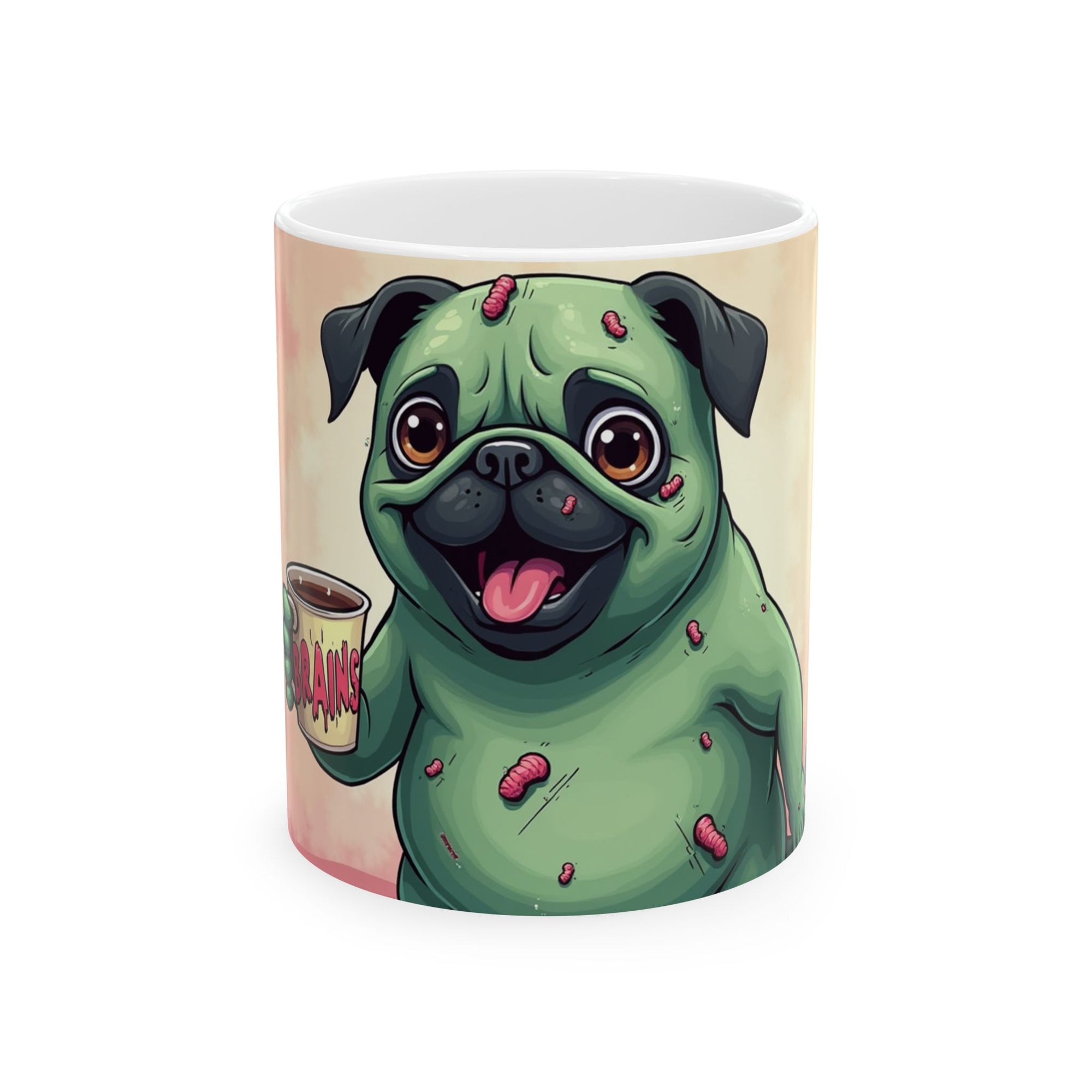 Cute Pug Themed Ceramic Mug, Dog Lover Gift, Pet Appreciation, Fun Coffee Cup, Playful Kitchen Decor