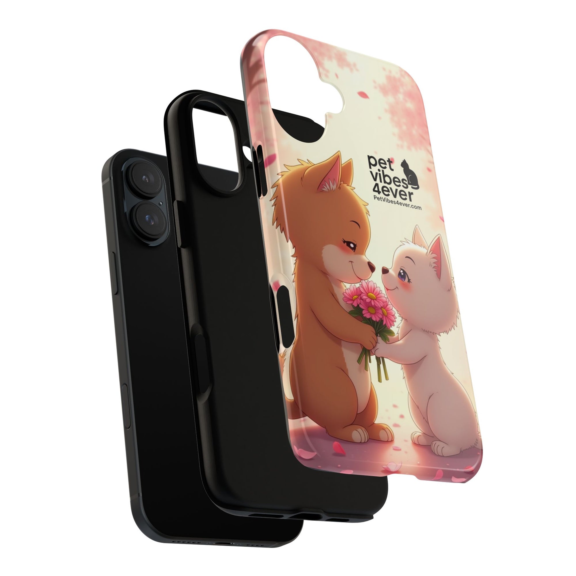 Cute Pet Phone Case, Animal Lovers Gift, Valentine’s Day Present, Custom Phone Cover, Happy Couple Design, Pet Vibes Forever