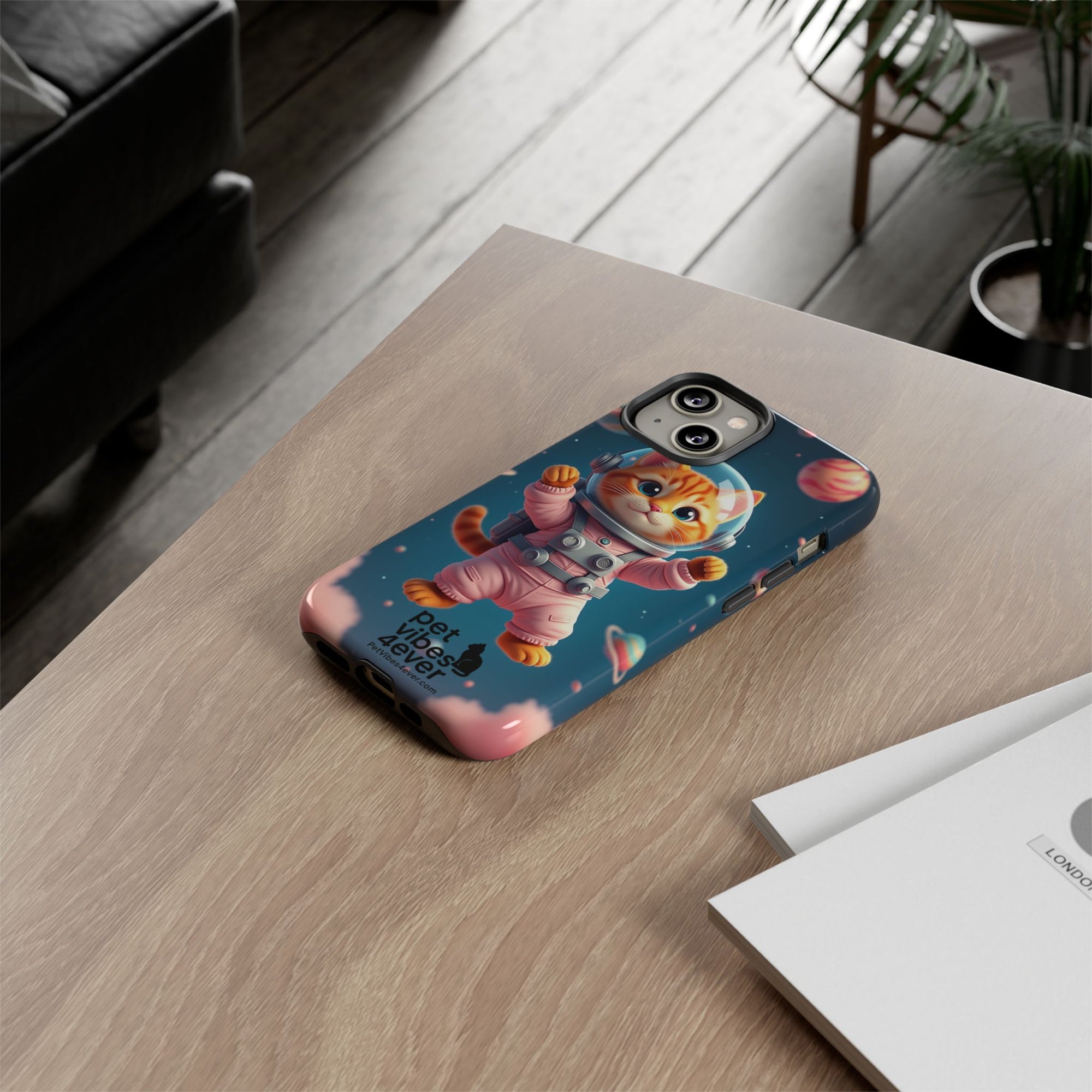 Cute Cat Phone Case, Cat Lovers Gift, Astrological Accessories, Fun Tech Gear, Space Theme Phone Cover