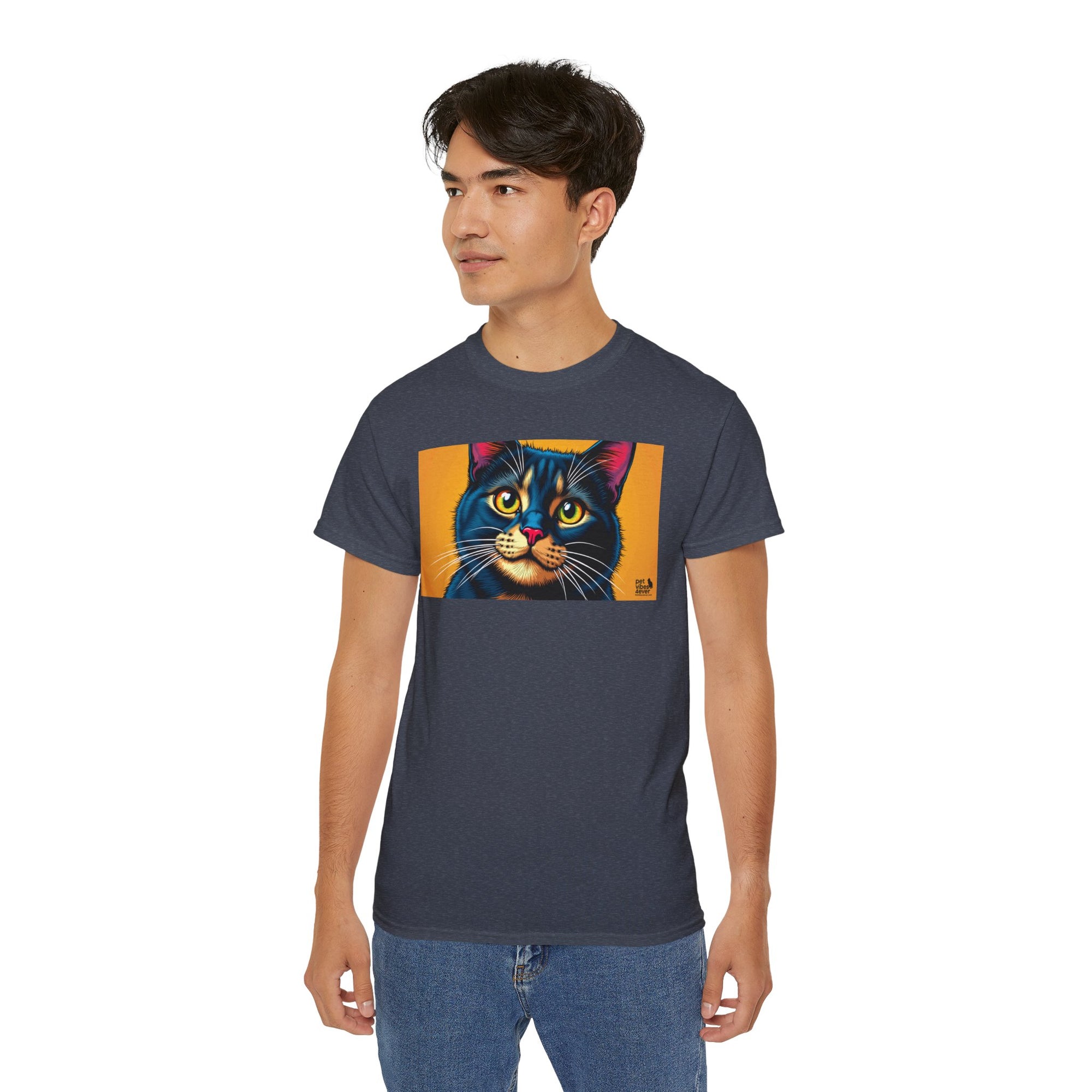 Whimsical Cat Art Tee, Funny Cat Lover Shirt, Gift for Cat Owners, Unique Pet Theme Apparel, Cozy Everyday Wear, Birthday Gift