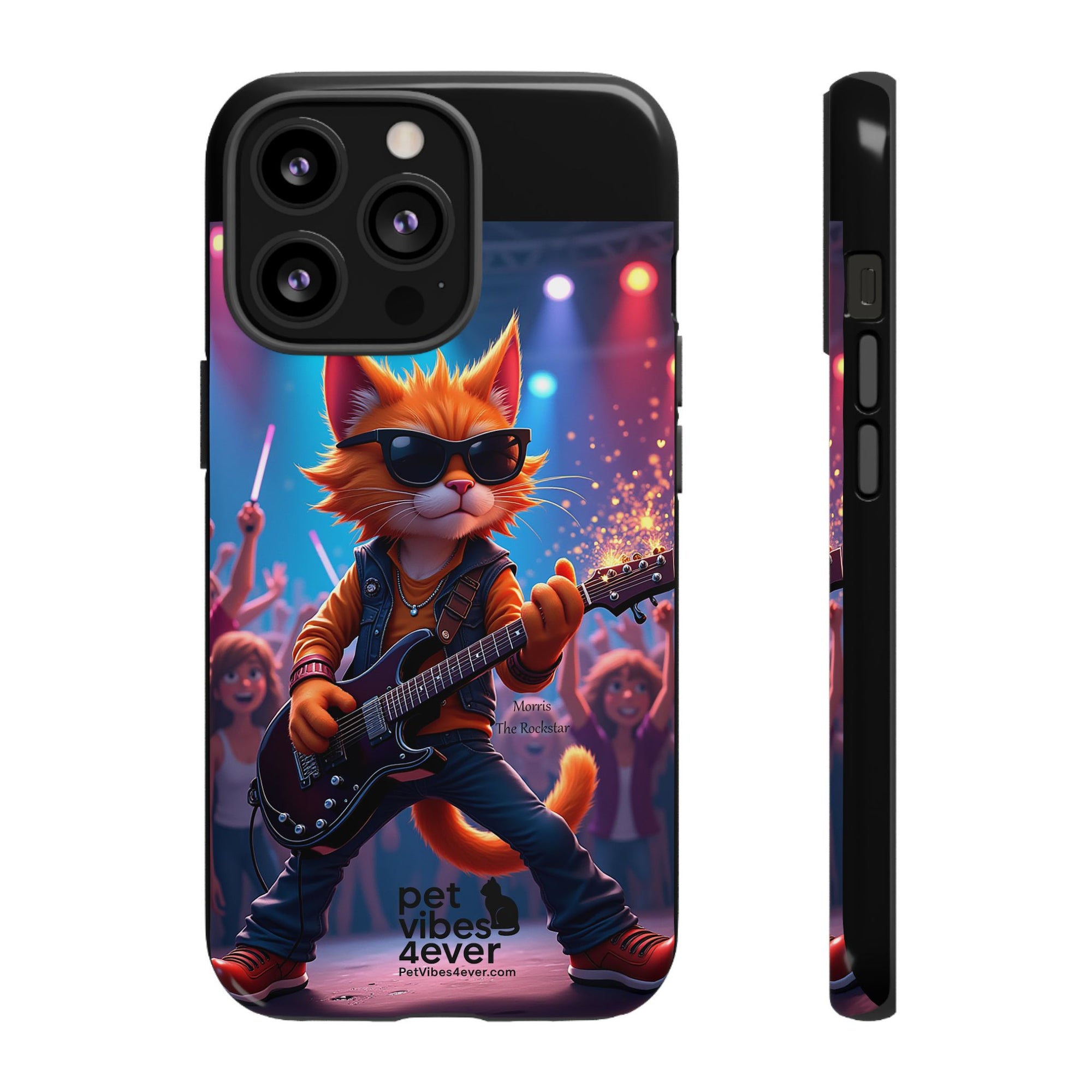 Rocking Cat Phone Case, Fun Cat Phone Cover, Cool Pet Vibes Gift, Music Lover Accessory, Unique Cat Phone Case