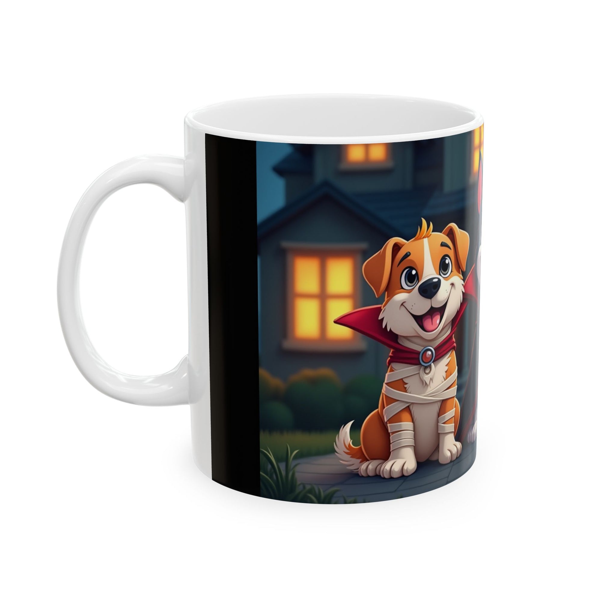 Halloween Dog Lover's Ceramic Mug, Cute Pup Design, 11oz, 15oz, Perfect for Gifts, Home Decor, Pet Lovers, Coffee, Hot Chocolate