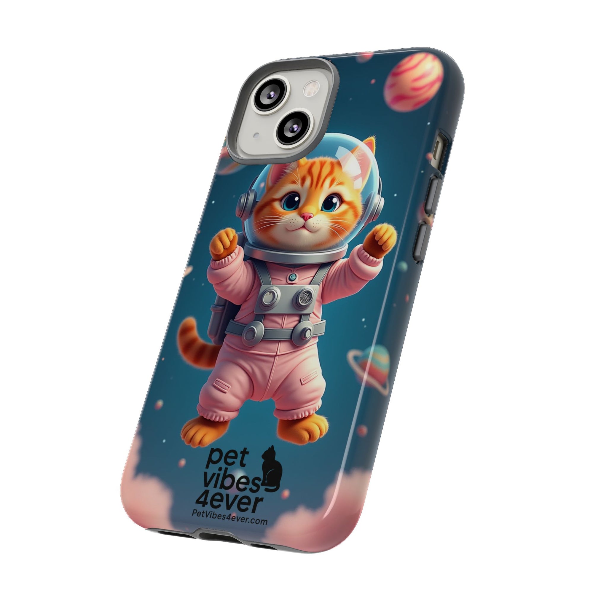 Cute Cat Phone Case, Cat Lovers Gift, Astrological Accessories, Fun Tech Gear, Space Theme Phone Cover