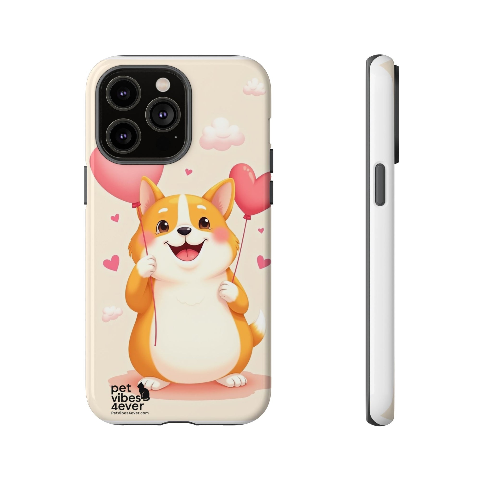 Corgi Love Phone Case, Cute Pet Gift, Animal Lover Accessory, Custom Phone Cover, Valentine's Day Gift