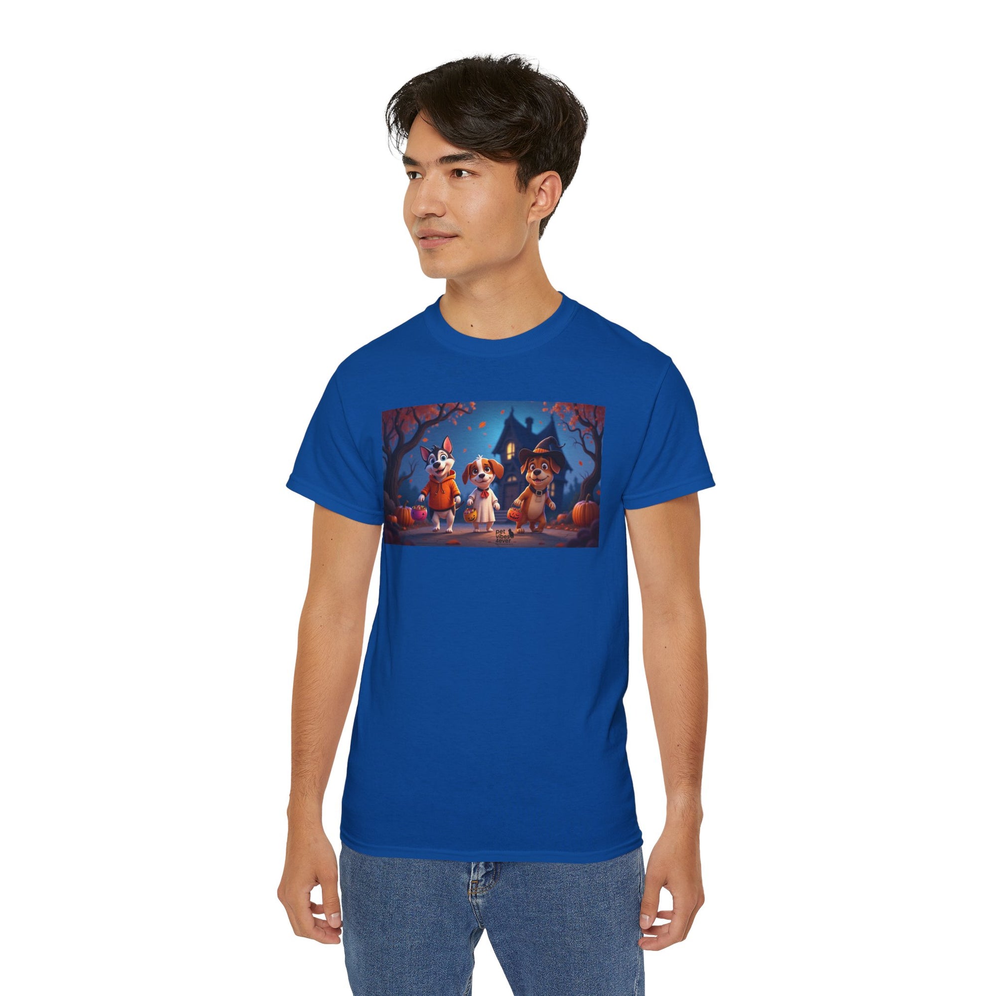 Whimsical Halloween Animal Tee, Unisex Cotton Shirt, Cute Graphic Tee, Fall Festival Apparel, Spooky Season Gift
