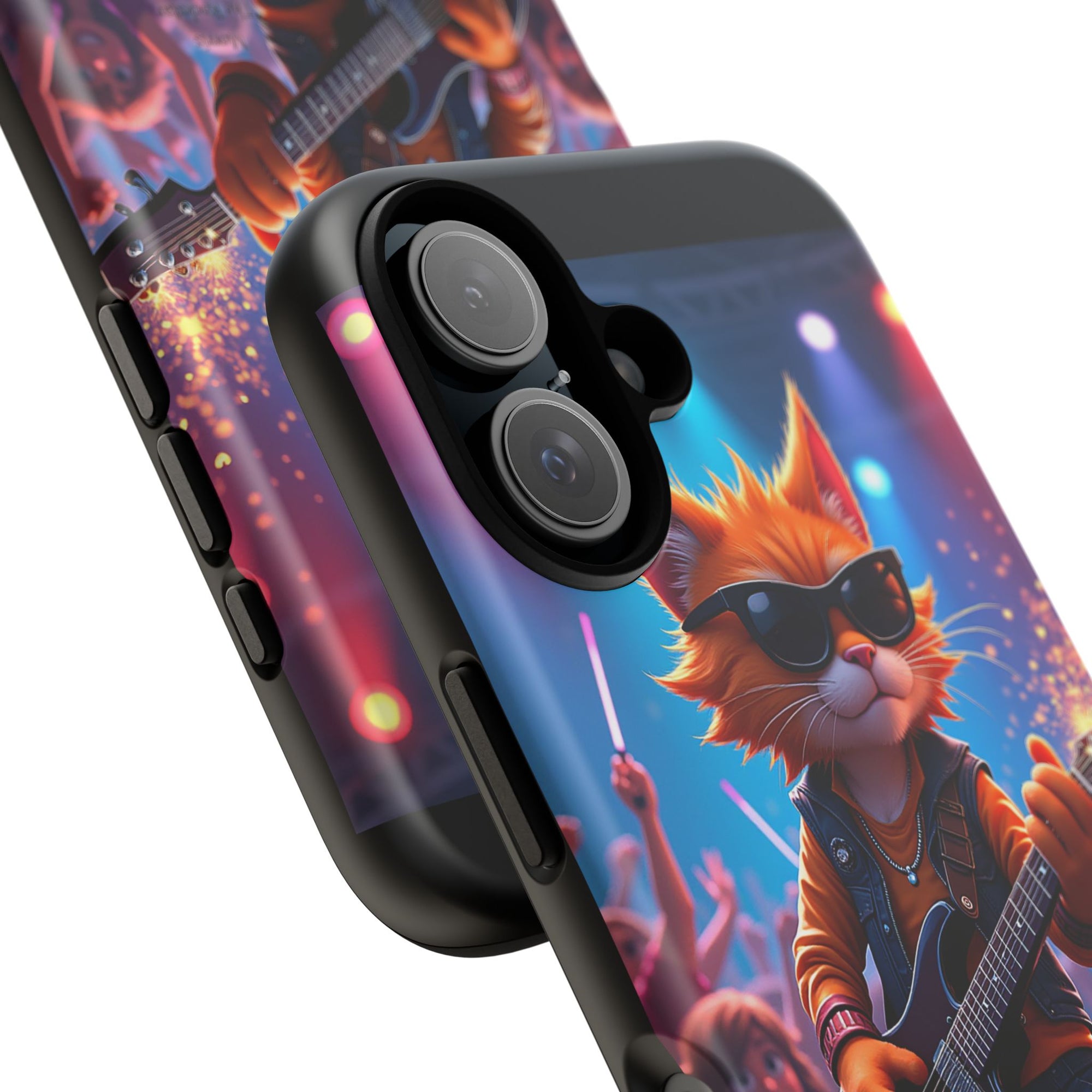 Rocking Cat Phone Case, Fun Cat Phone Cover, Cool Pet Vibes Gift, Music Lover Accessory, Unique Cat Phone Case