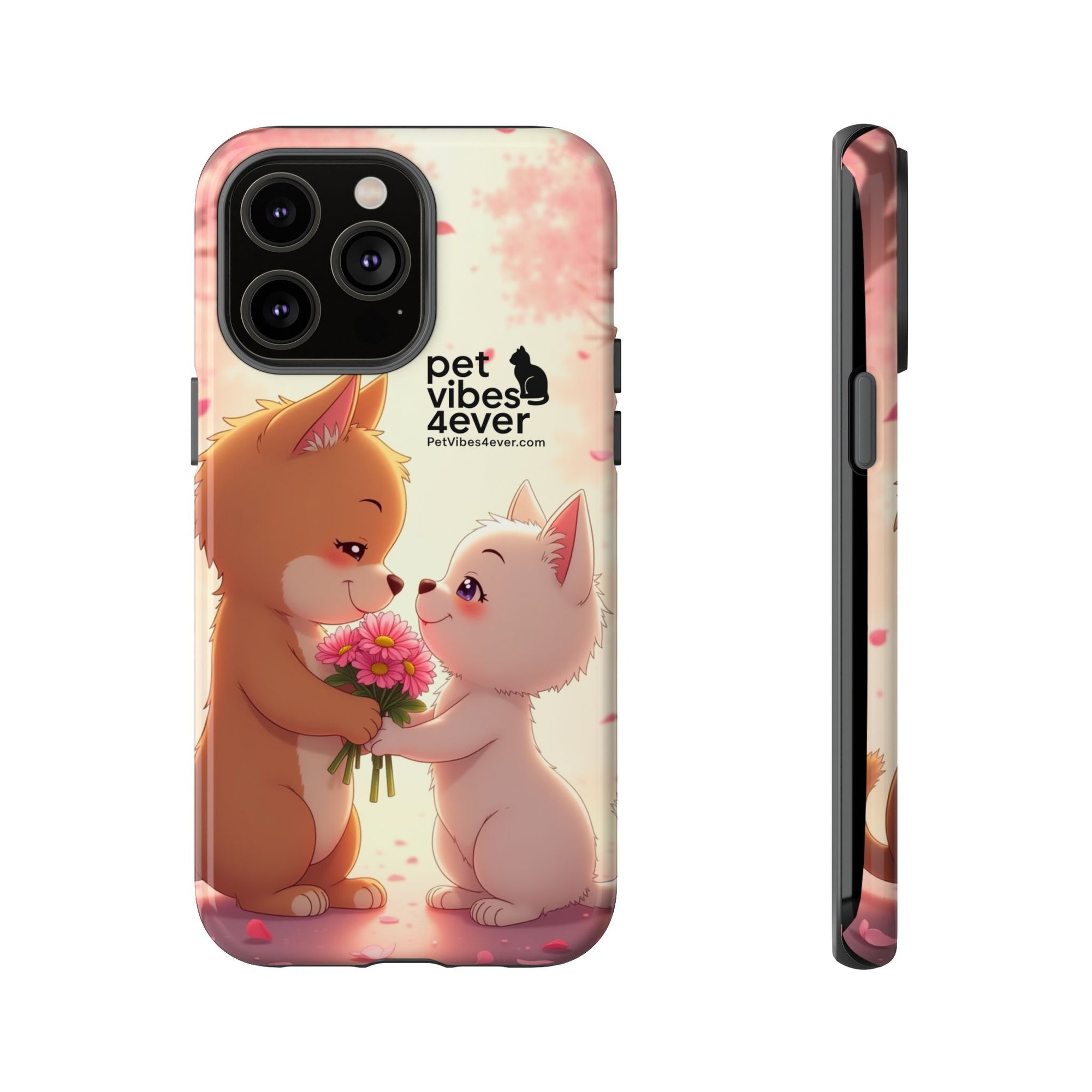 Cute Pet Phone Case, Animal Lovers Gift, Valentine’s Day Present, Custom Phone Cover, Happy Couple Design, Pet Vibes Forever