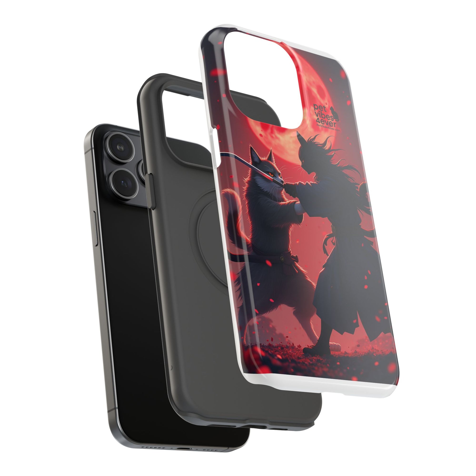 Samurai Cat Phone Case – Impact-Resistant, Pet Lovers, Cool Tech Accessories, Anime Aesthetic, Unique Gifts