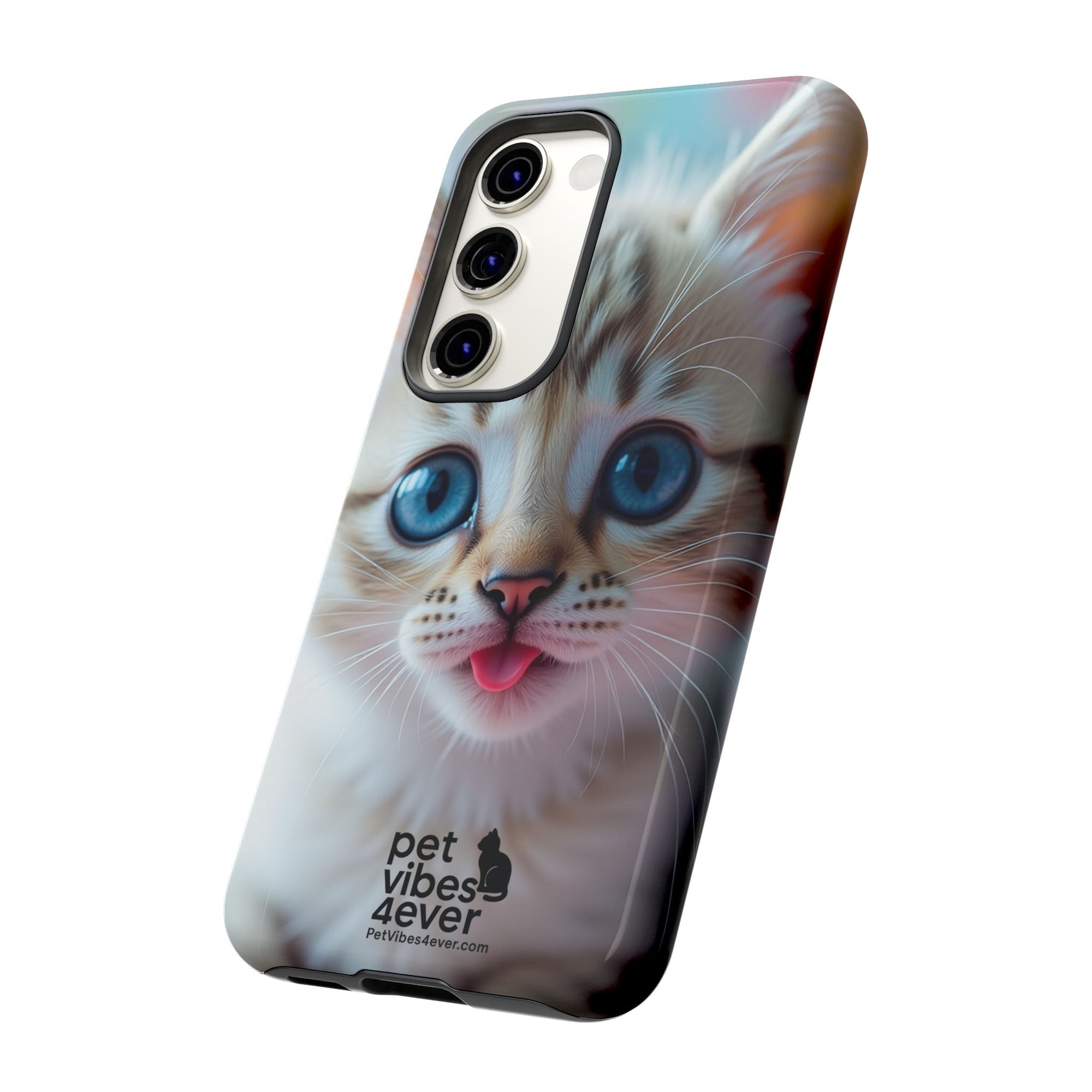 Cute Cat Phone Case with Pet Vibes, Perfect Gift for Cat Lovers, Fun Tech Accessories for Birthdays, Animal Lovers, Kawaii Style