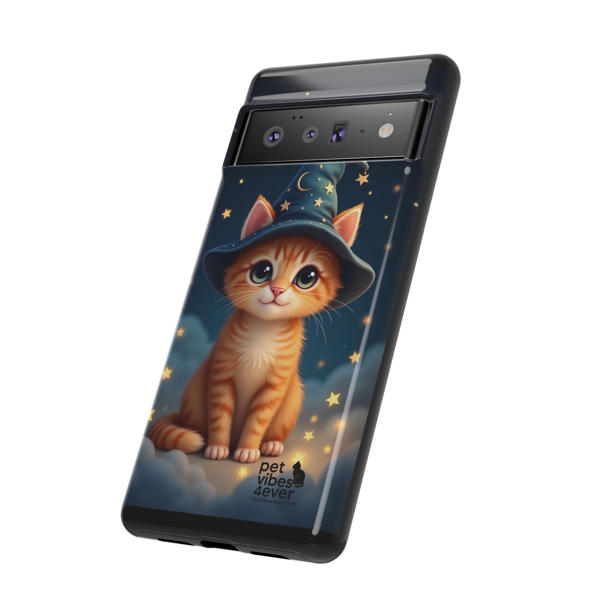 Cat-Themed Phone Case, Cute Cat Case, Pet Lover Gift, Kawaii Phone Accessory, Celestial Cat Design, Stylish Gadget Protector