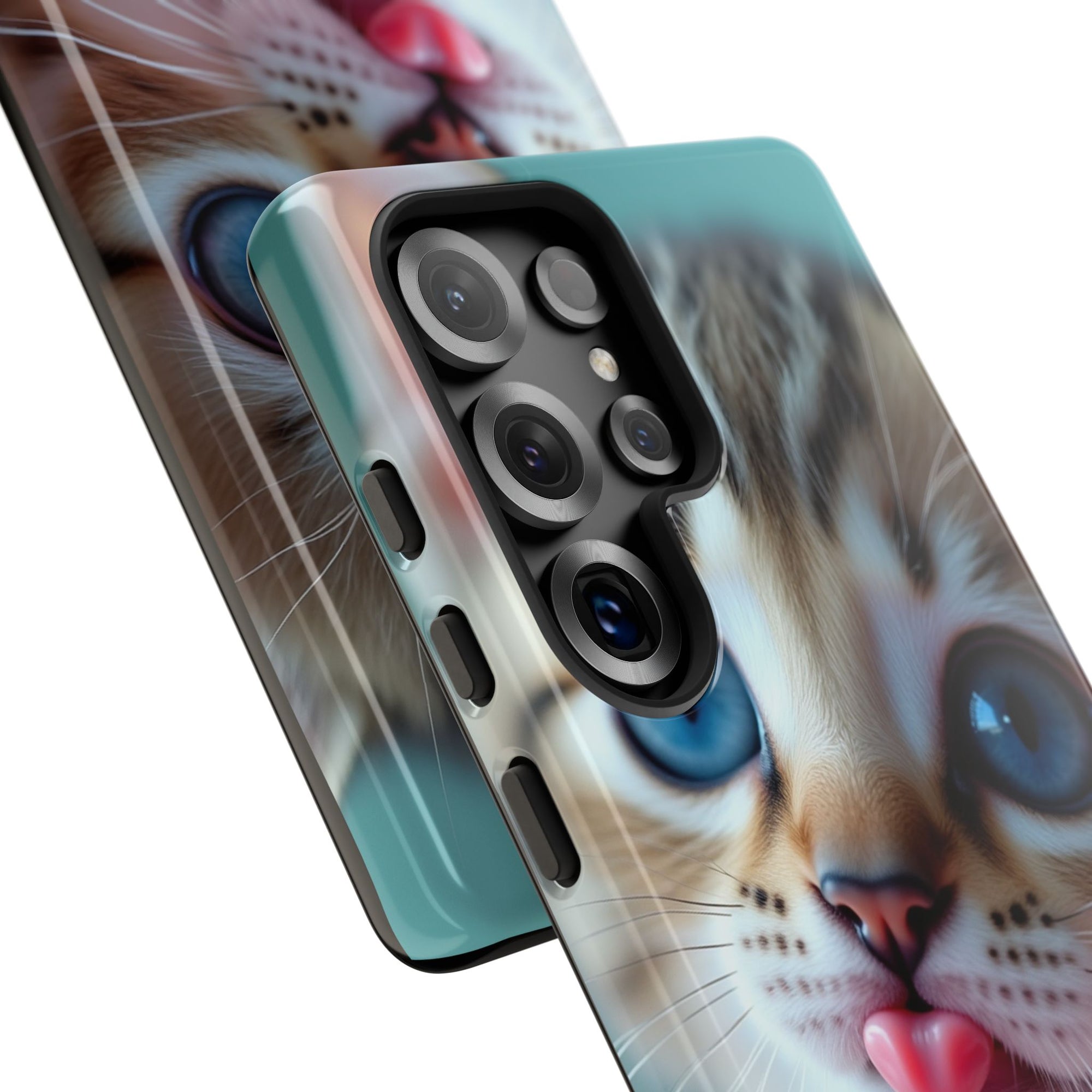 Cute Cat Phone Case, Pet Lover Gift, Durable Phone Cover, Animal Print Case, Cute Kitten Accessory