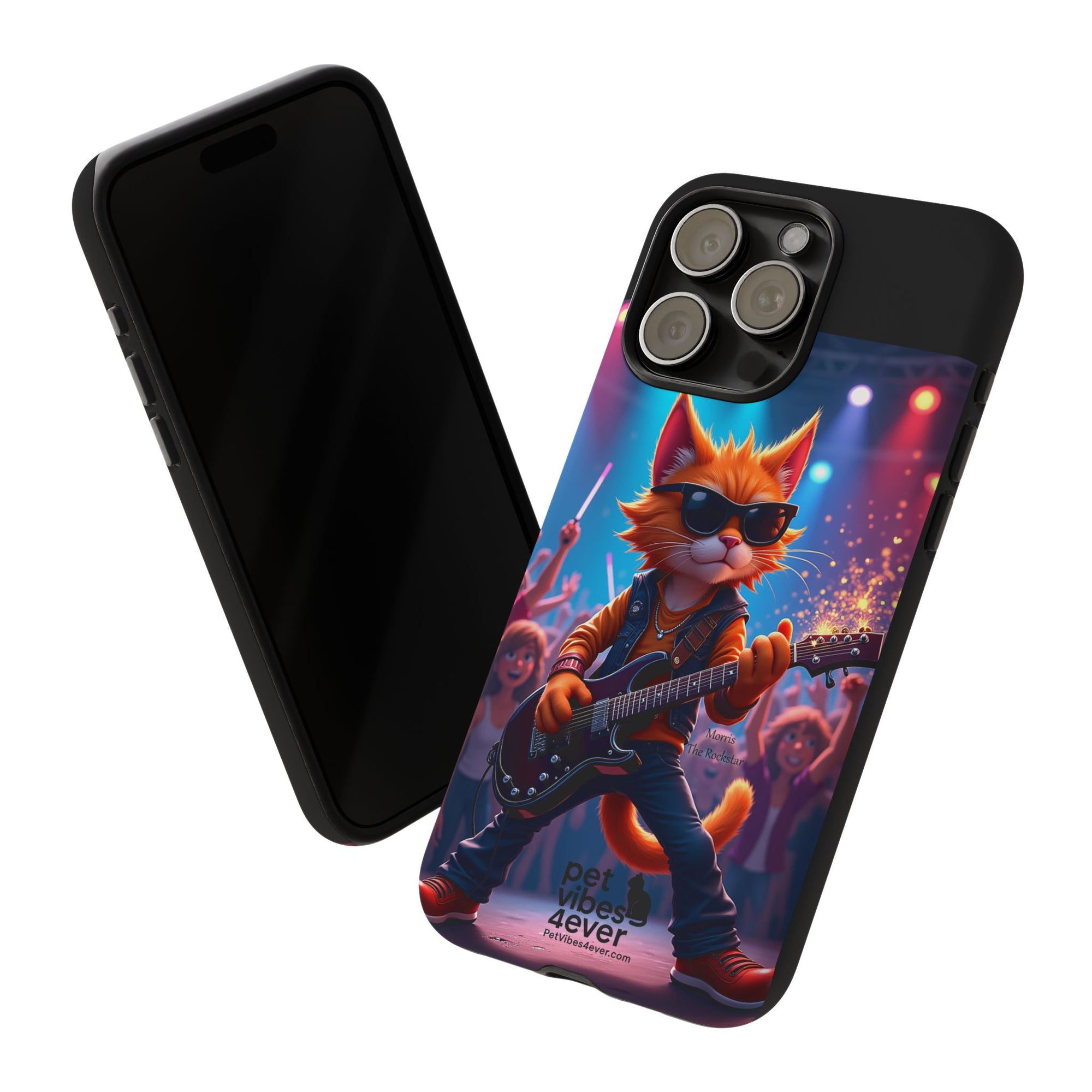 Rocking Cat Phone Case, Fun Cat Phone Cover, Cool Pet Vibes Gift, Music Lover Accessory, Unique Cat Phone Case