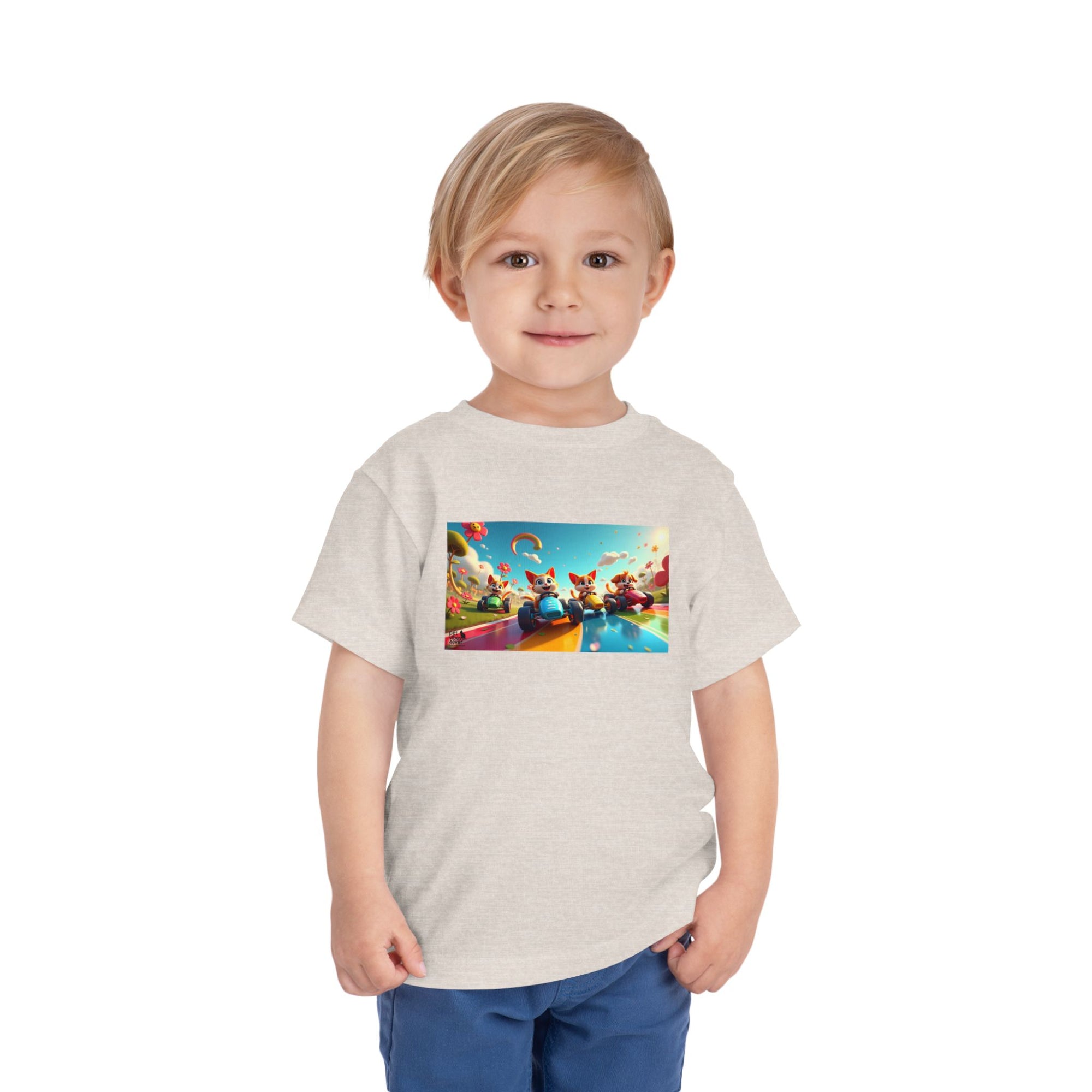 Colorful Toddler Short Sleeve Tee, Fun Kids T-Shirt, Summer Playwear, Birthday Gift, Rainbow Design Tee, Everyday Playwear