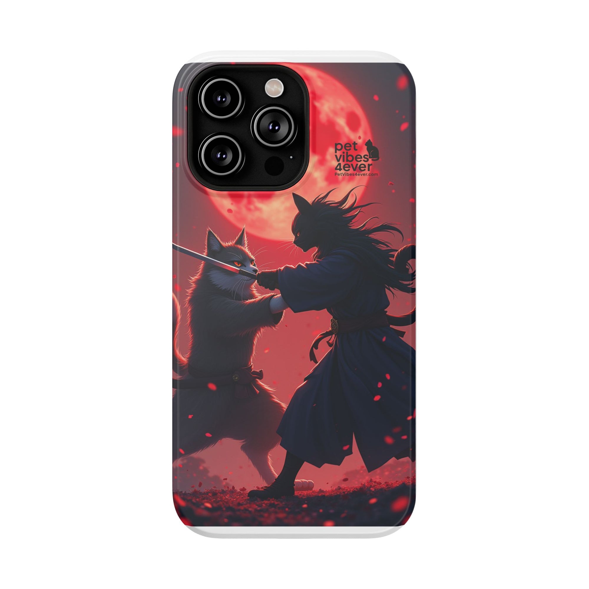 Samurai Cat Phone Case – Impact-Resistant, Pet Lovers, Cool Tech Accessories, Anime Aesthetic, Unique Gifts