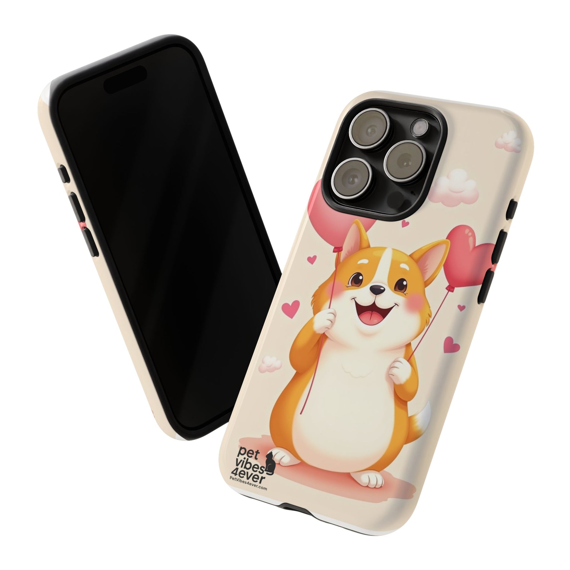Corgi Love Phone Case, Cute Pet Gift, Animal Lover Accessory, Custom Phone Cover, Valentine's Day Gift