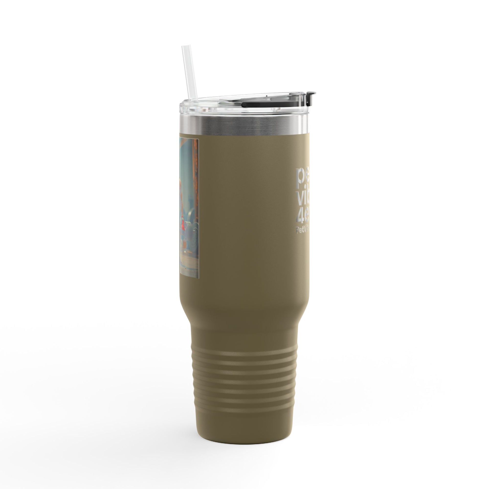 Insulated Travel Mug, Pet Lover's 40oz Coffee Tumbler, Perfect for Hot Drinks, Gifts for Cat Owners, Travel Companion, Pet Vibes 4ever