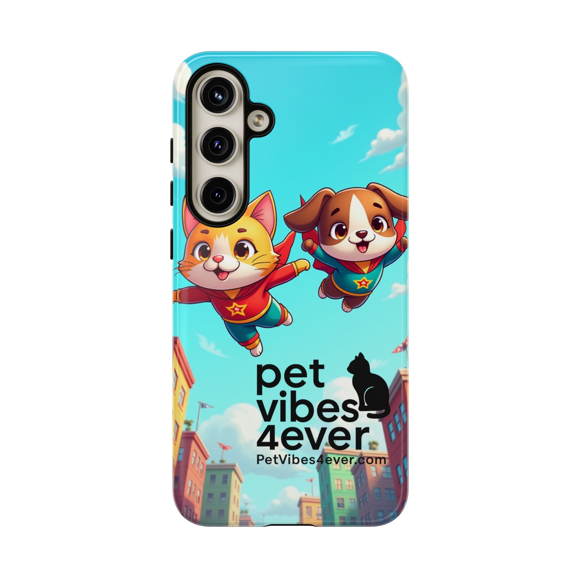 Pet Vibes Forever Tough Phone Cases, Cute Dog and Cat Design, Pet Lover Gift, Fun Phone Accessory, Animal Theme Decor