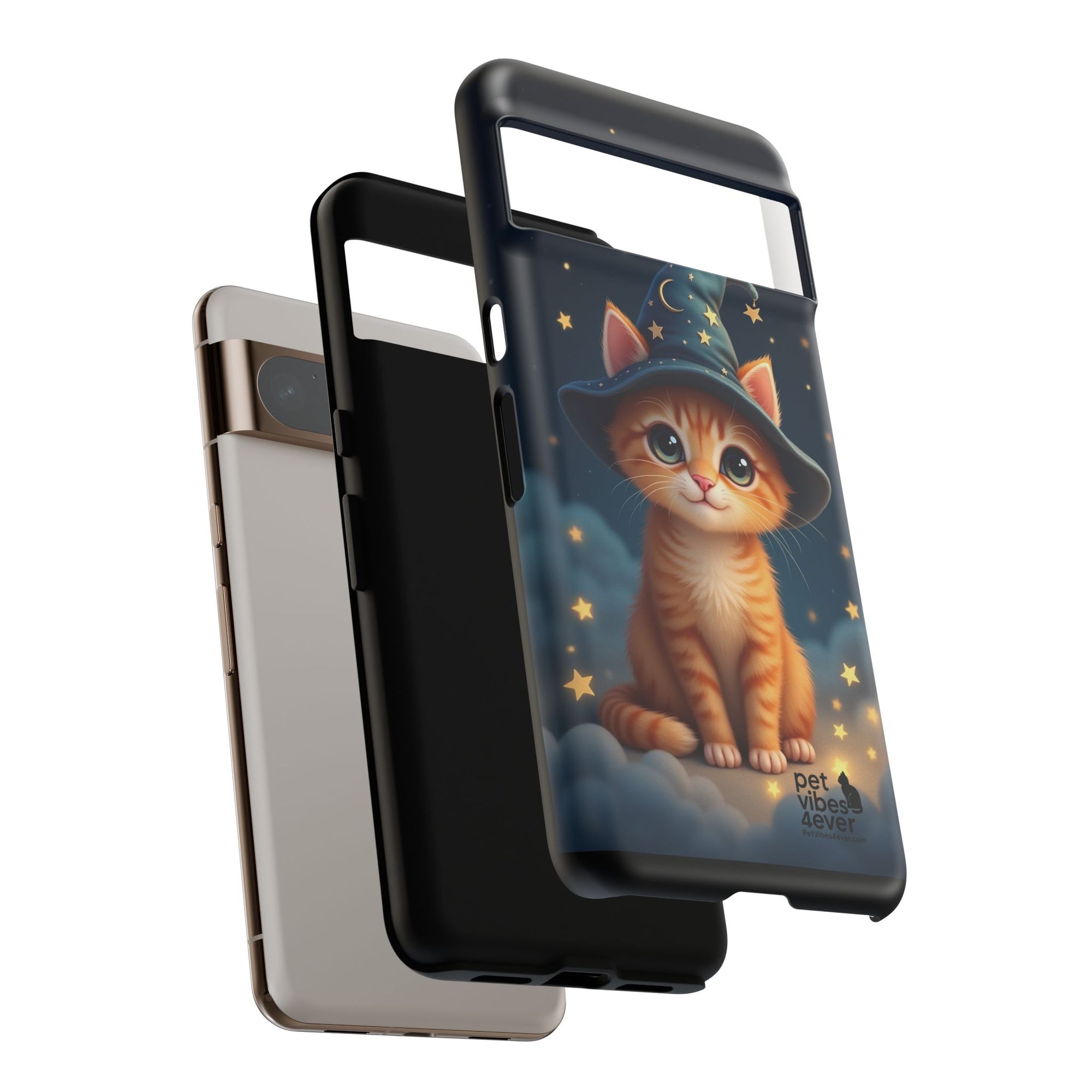 Cat-Themed Phone Case, Cute Cat Case, Pet Lover Gift, Kawaii Phone Accessory, Celestial Cat Design, Stylish Gadget Protector