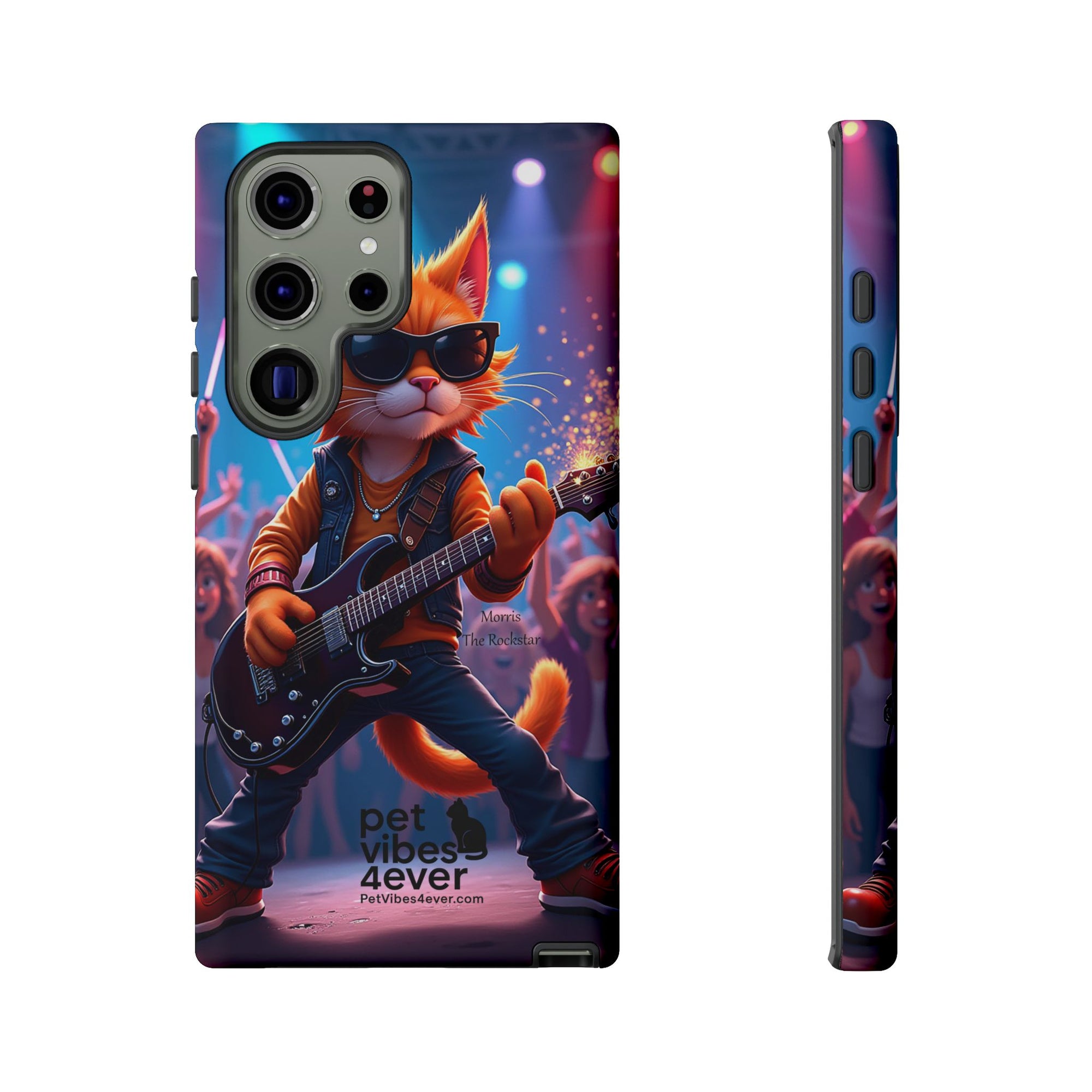 Guitar Cat Phone Case | Fun Pet Vibes | Unique Gift for Cat Lovers, Music Fans, Pet Owners, Birthday, Holidays, Personal Use