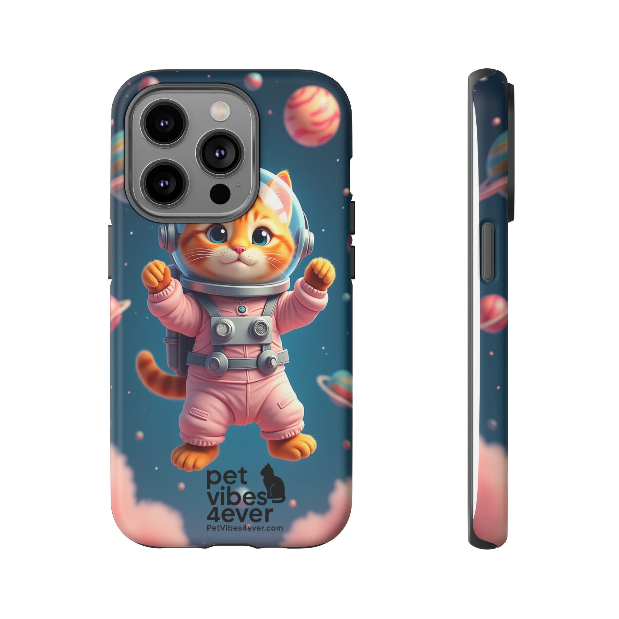 Cute Cat Phone Case, Cat Lovers Gift, Astrological Accessories, Fun Tech Gear, Space Theme Phone Cover