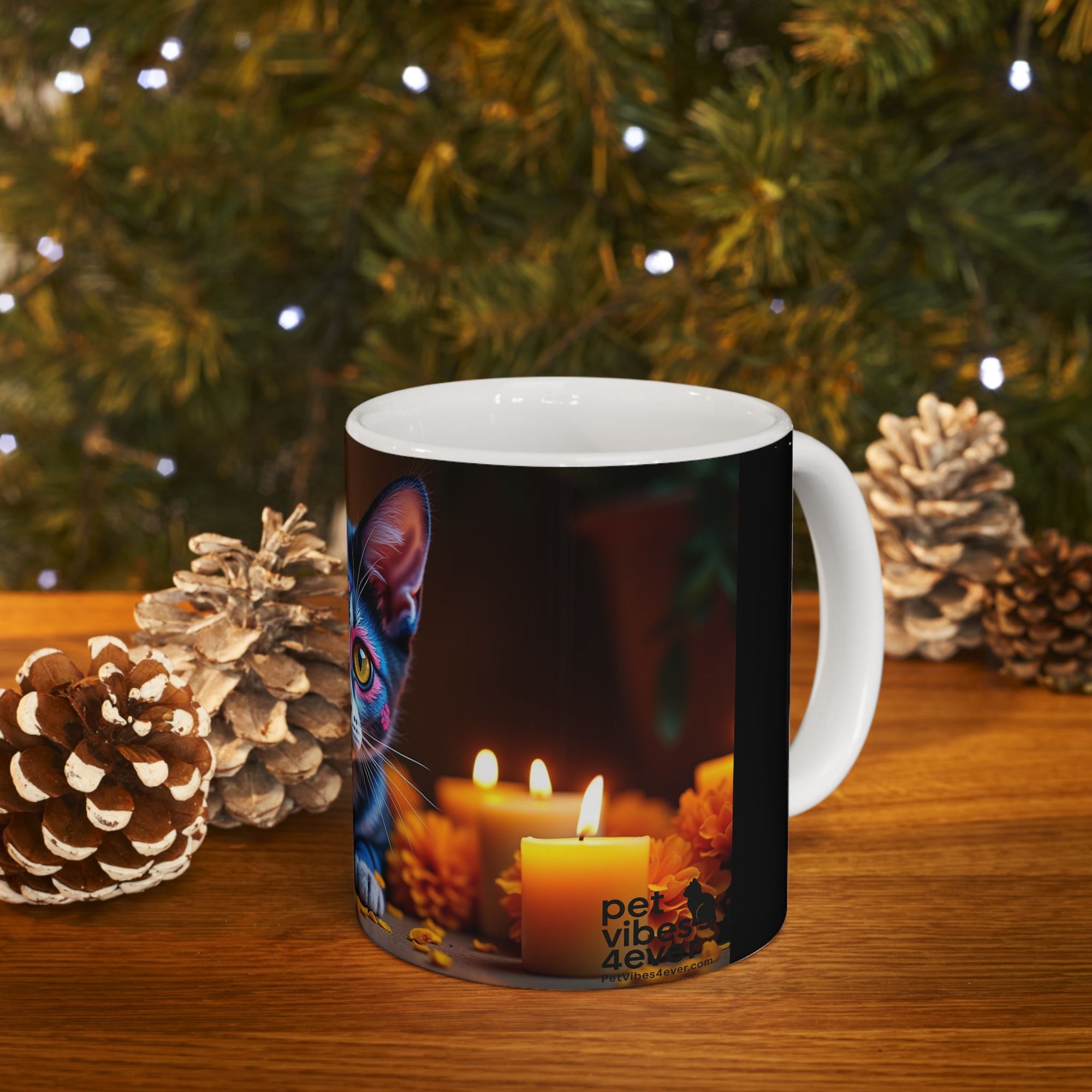 Artistic Cat Ceramic Mug - Vibrant Kitty, Animal Lover Gift, Coffee Tea Cup, Unique Home Decor, Birthday Gift