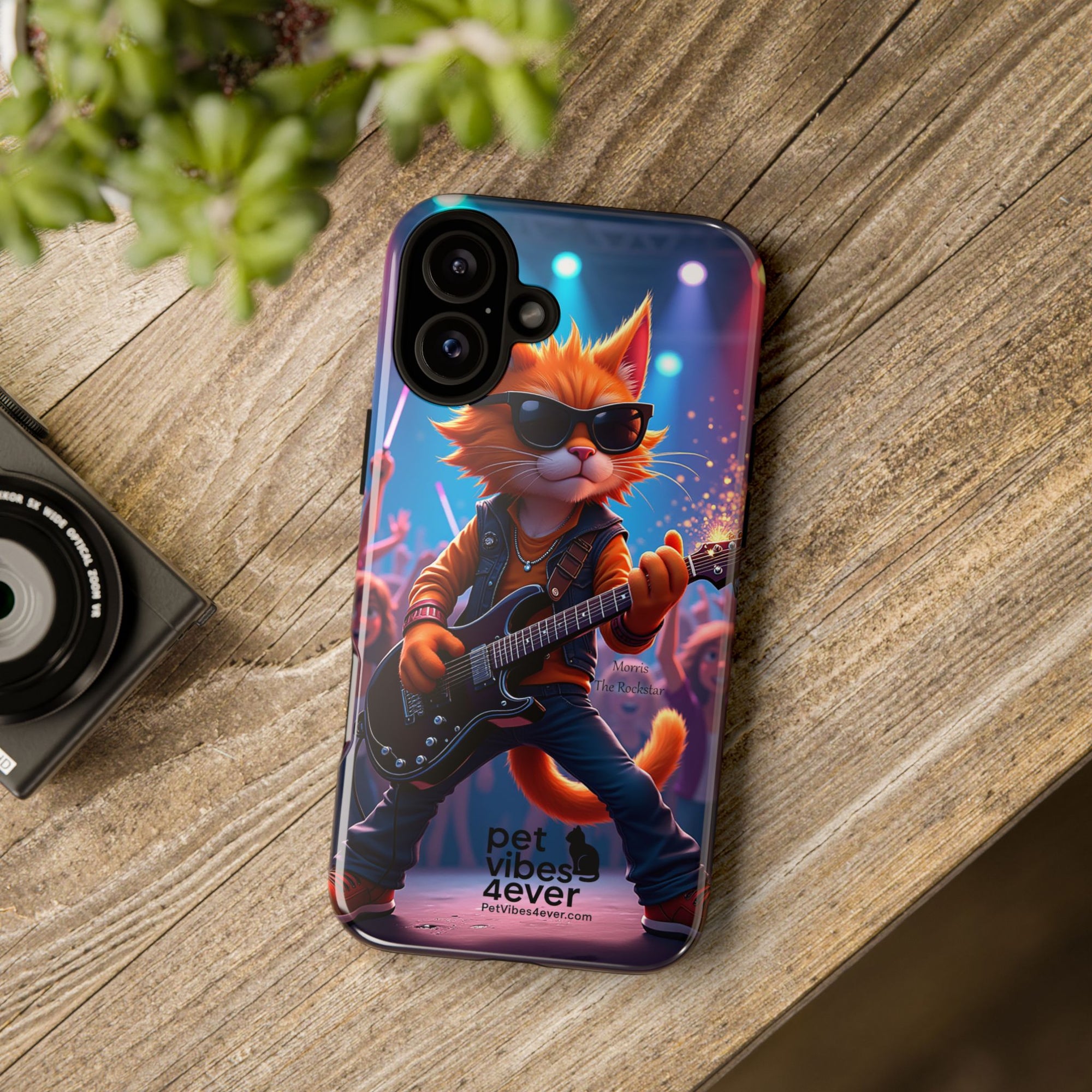 Rocking Cat Phone Case, Fun Cat Phone Cover, Cool Pet Vibes Gift, Music Lover Accessory, Unique Cat Phone Case