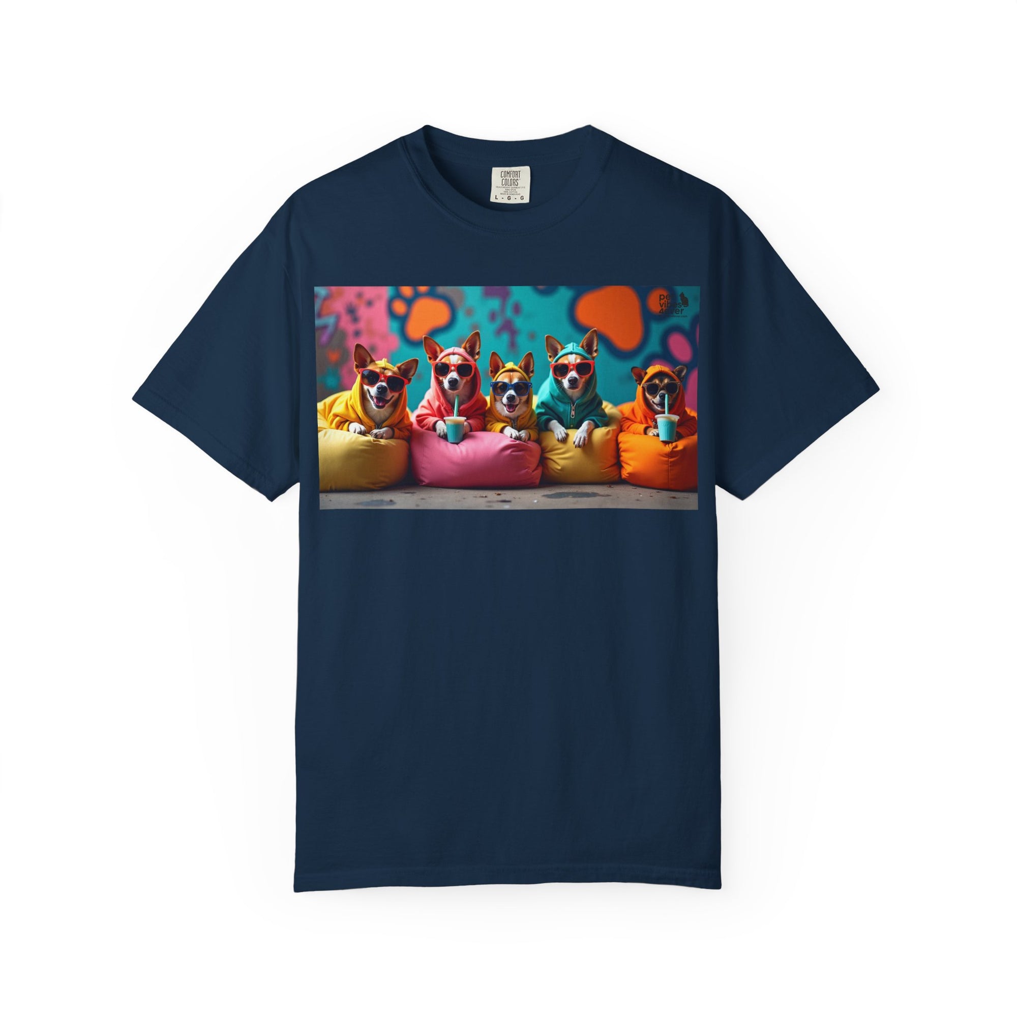 Playful Dog-Themed Unisex Garment-Dyed T-shirt, Pet Lover Gift, Casual Wear, Birthday Party Tee, Colorful Animal Art