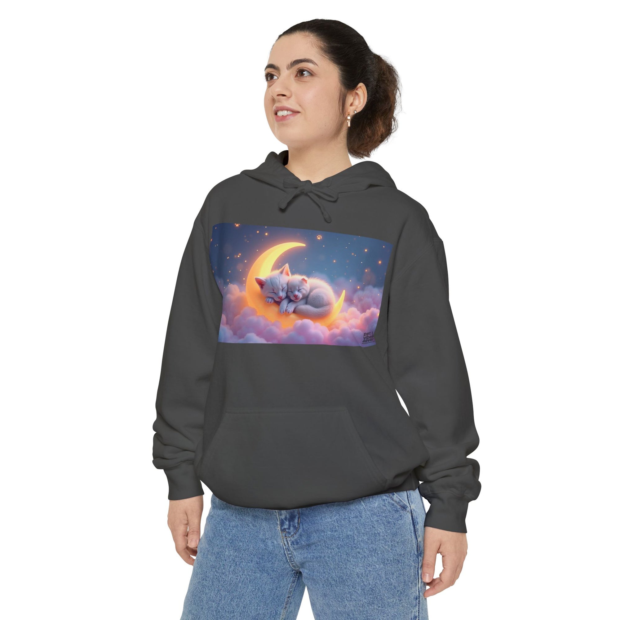 Dreamy Cat Hoodie, Cozy Unisex Hoodie, Cute Hoodie for Cat Lovers, Stylish Gift for Her, Relaxed Fashion for Everyday Use