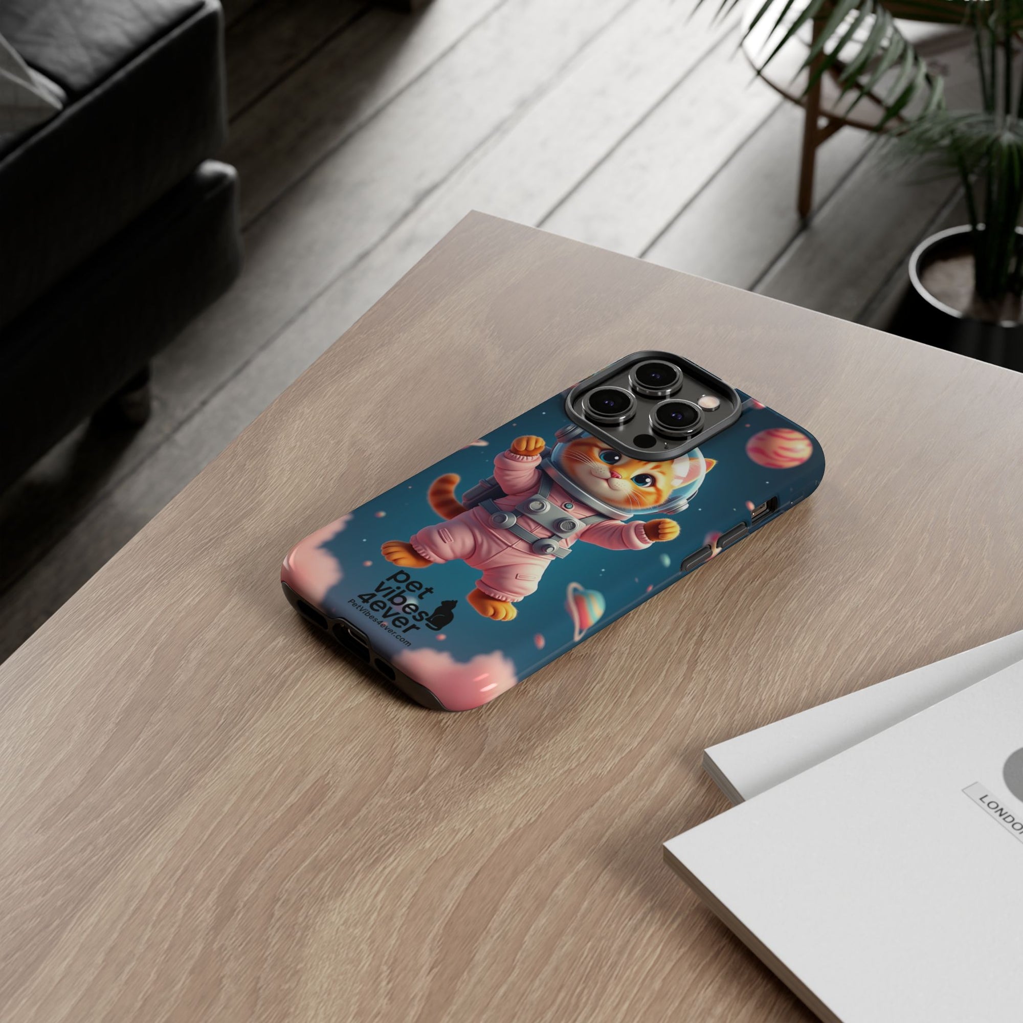 Cute Cat Phone Case, Cat Lovers Gift, Astrological Accessories, Fun Tech Gear, Space Theme Phone Cover