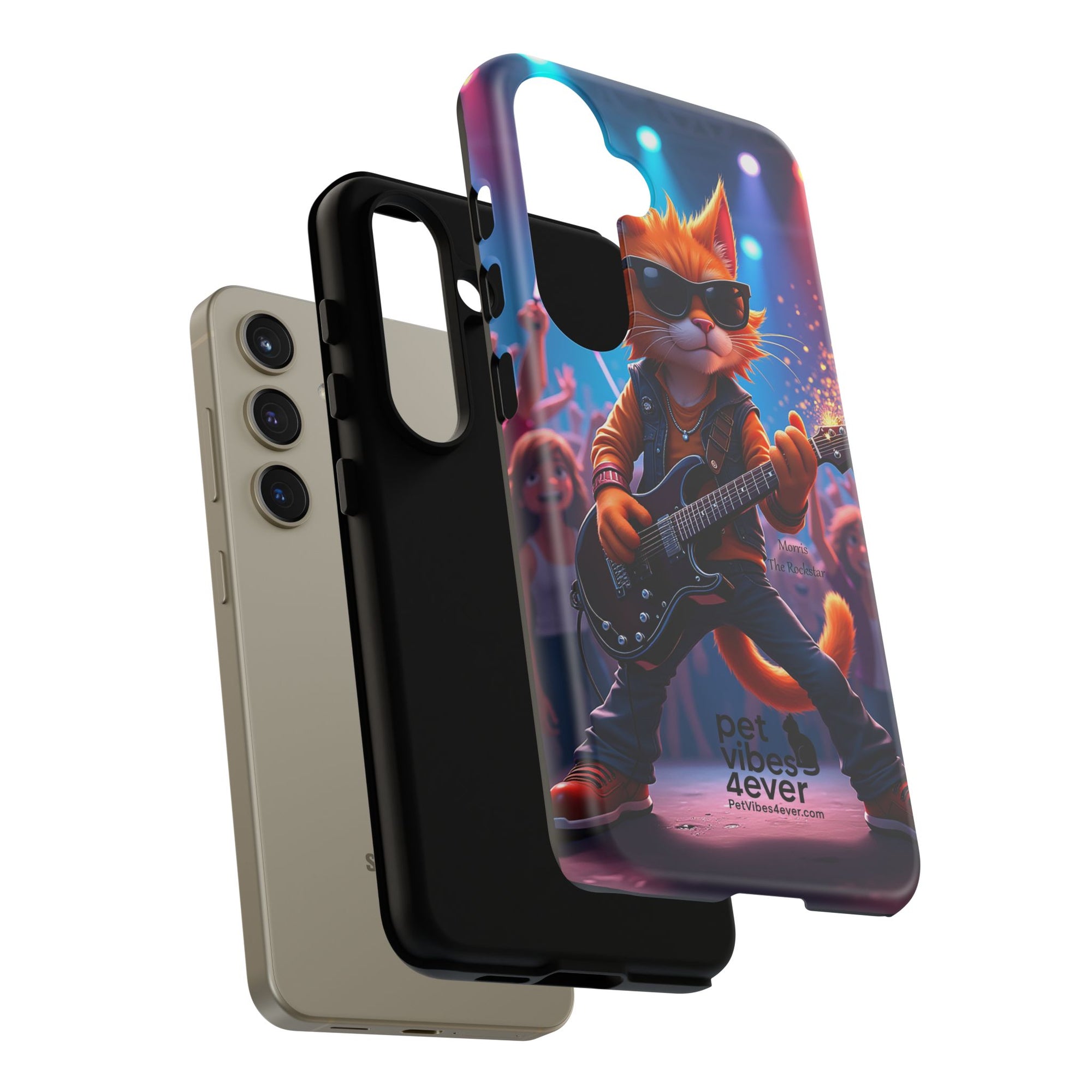 Guitar Cat Phone Case | Fun Pet Vibes | Unique Gift for Cat Lovers, Music Fans, Pet Owners, Birthday, Holidays, Personal Use