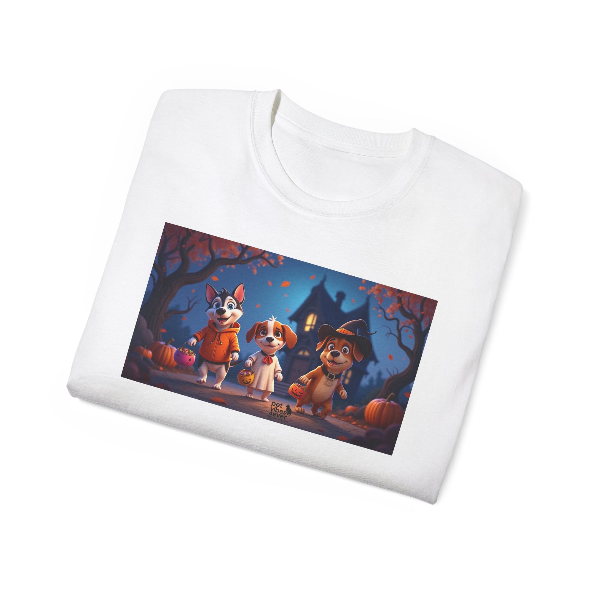 Whimsical Halloween Animal Tee, Unisex Cotton Shirt, Cute Graphic Tee, Fall Festival Apparel, Spooky Season Gift