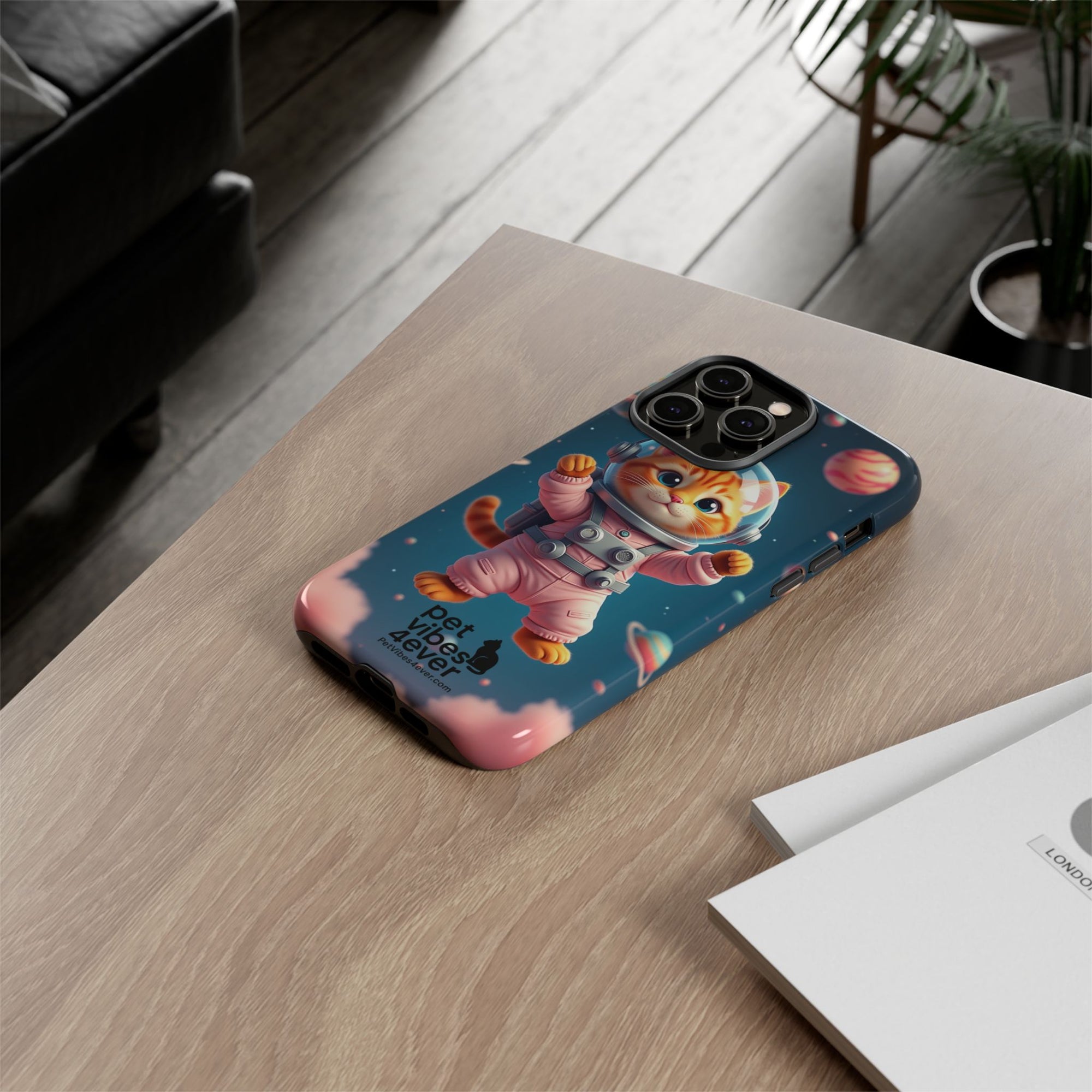 Cute Cat Phone Case, Cat Lovers Gift, Astrological Accessories, Fun Tech Gear, Space Theme Phone Cover