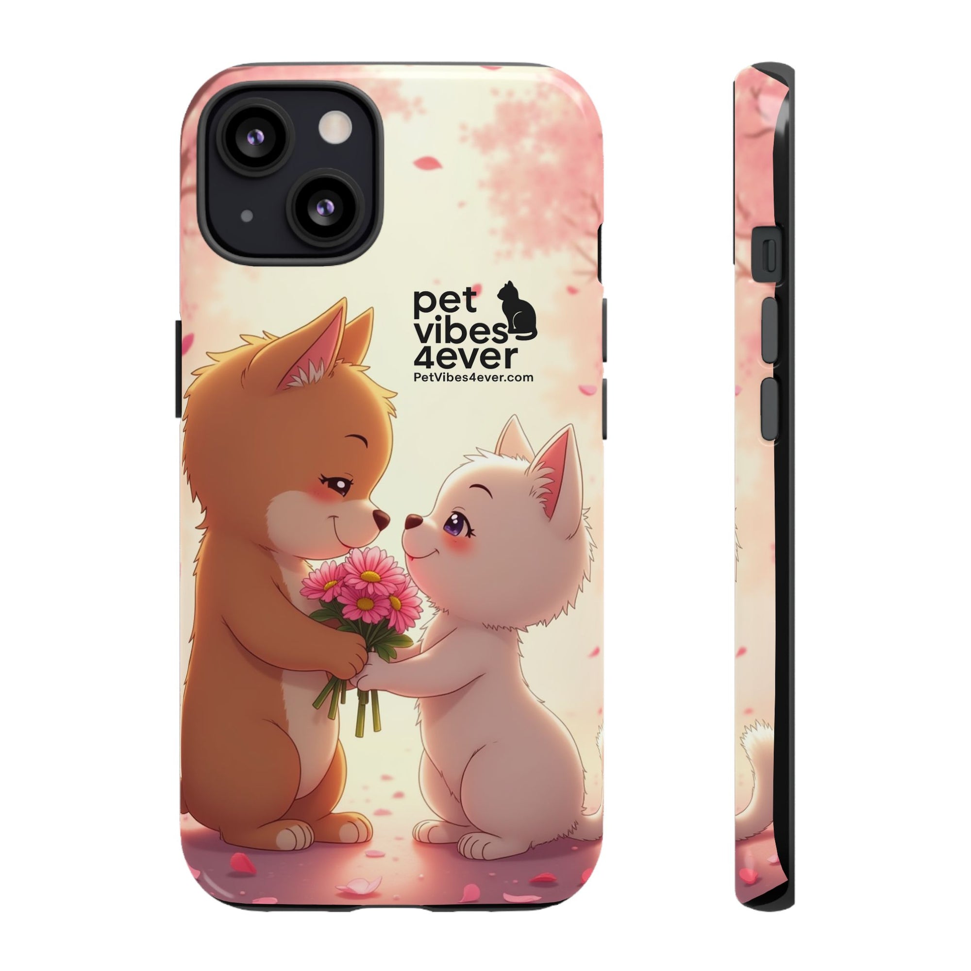 Cute Pet Phone Case, Animal Lovers Gift, Valentine’s Day Present, Custom Phone Cover, Happy Couple Design, Pet Vibes Forever