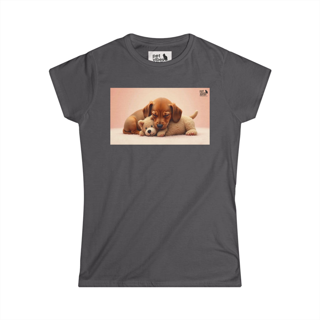 Adorable Puppy Love Women's Softstyle Tee, Cute Pet T-Shirt, Dog Lover Gift, Animal Lover Shirt, Perfect for Casual Wear