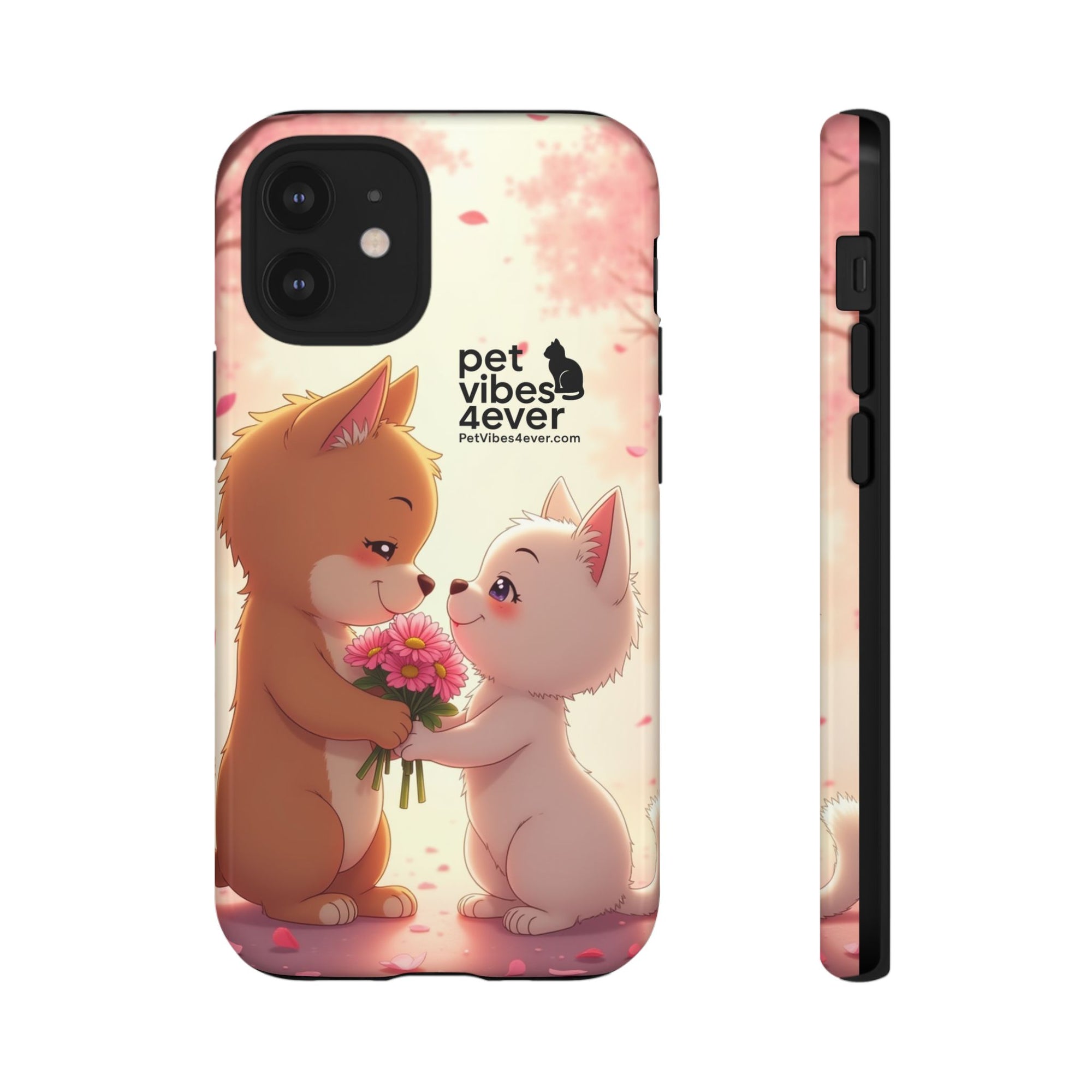 Cute Pet Phone Case, Animal Lovers Gift, Valentine’s Day Present, Custom Phone Cover, Happy Couple Design, Pet Vibes Forever