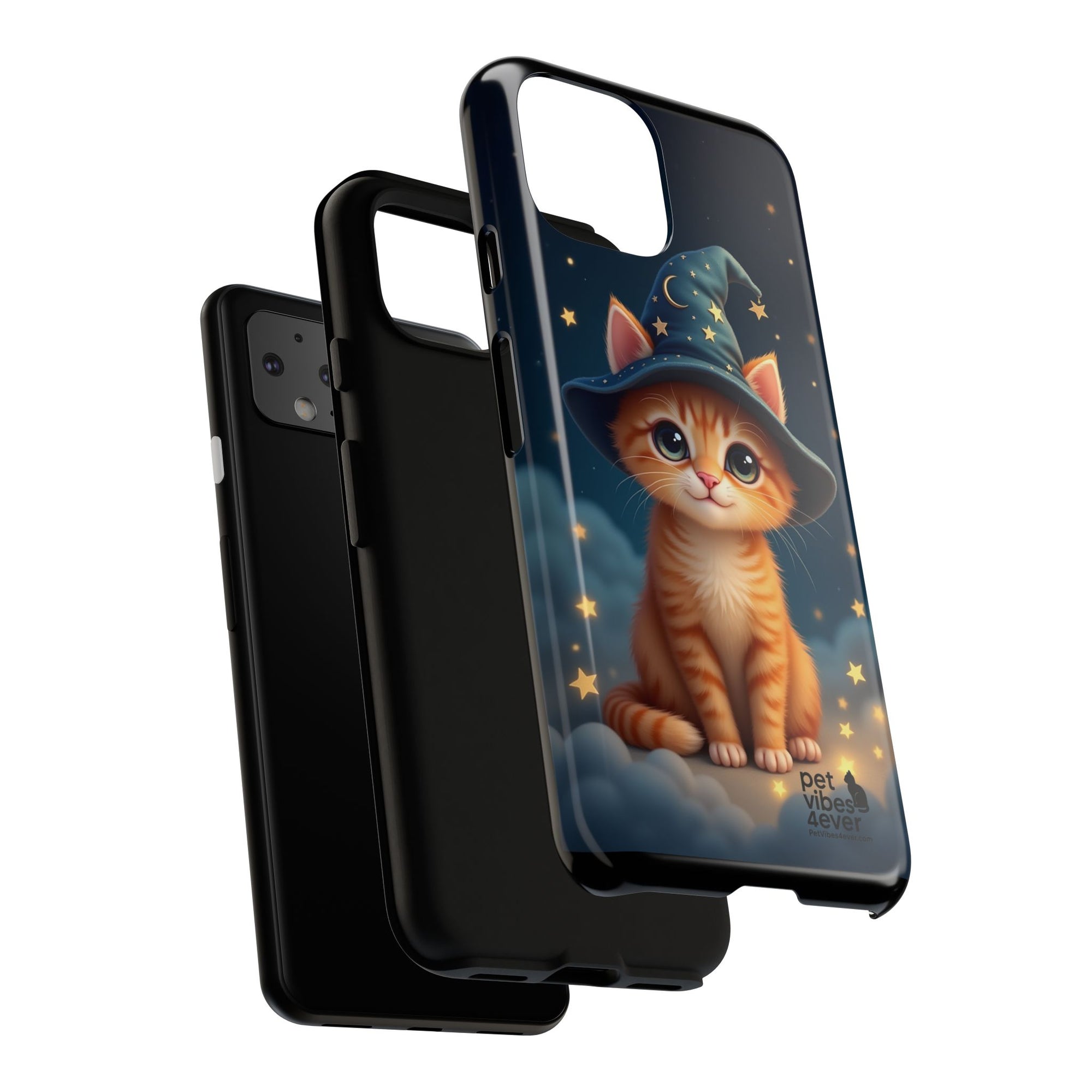 Cat-Themed Phone Case, Cute Cat Case, Pet Lover Gift, Kawaii Phone Accessory, Celestial Cat Design, Stylish Gadget Protector