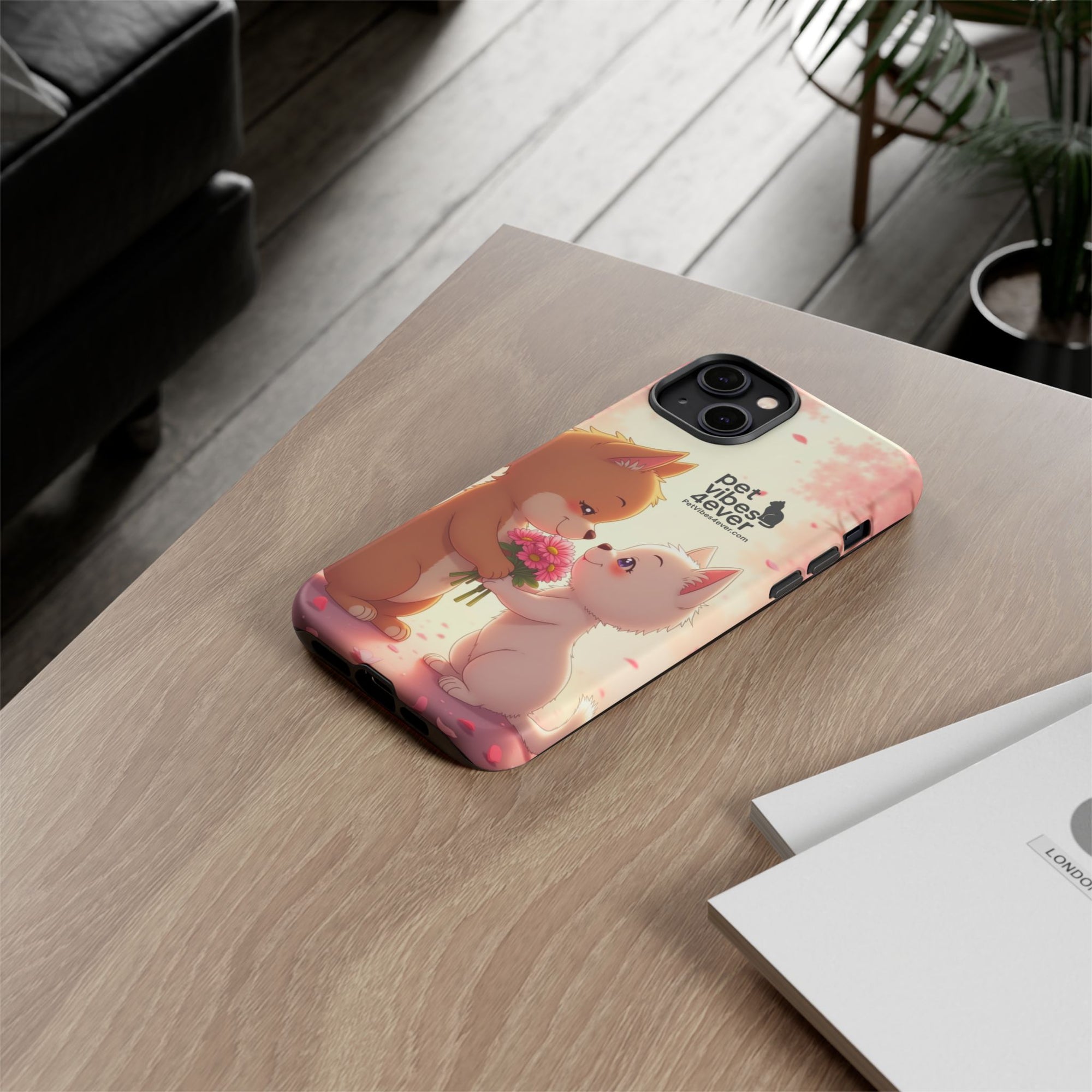 Cute Pet Phone Case, Animal Lovers Gift, Valentine’s Day Present, Custom Phone Cover, Happy Couple Design, Pet Vibes Forever