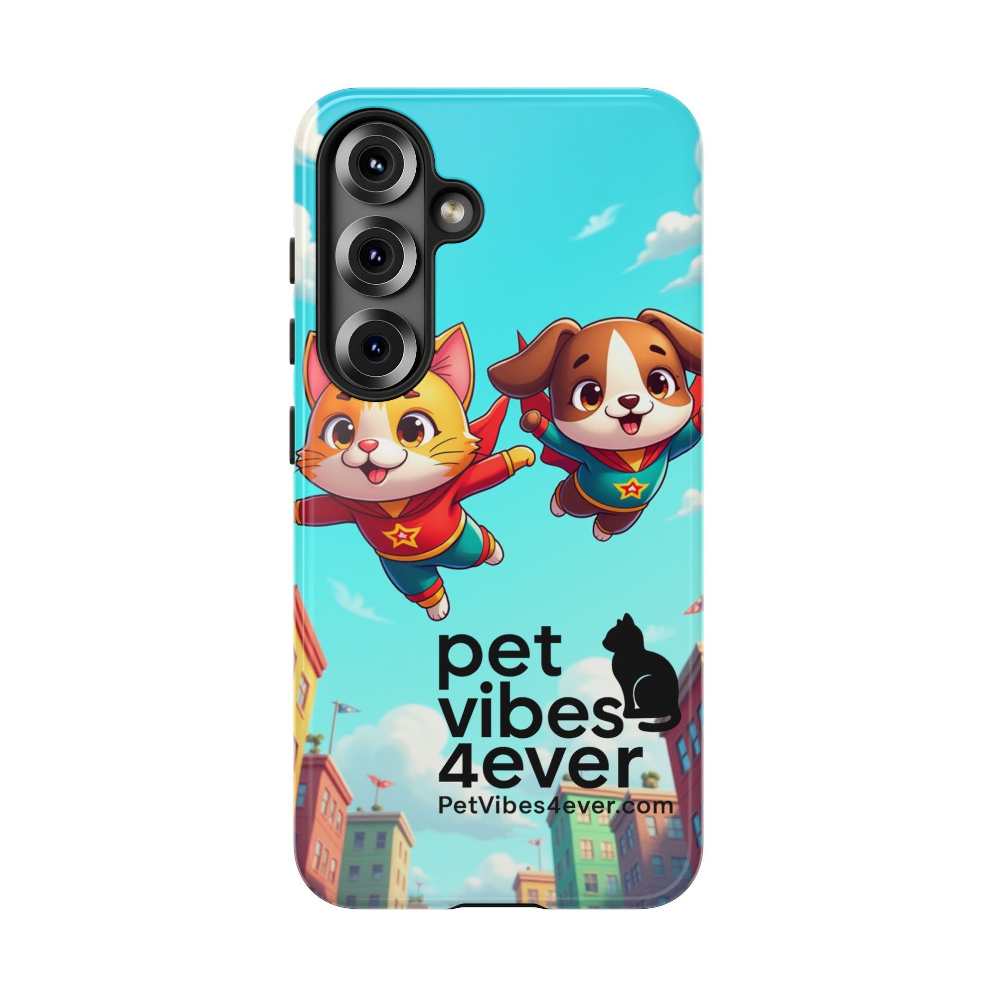Pet Vibes Forever Tough Phone Cases, Cute Dog and Cat Design, Pet Lover Gift, Fun Phone Accessory, Animal Theme Decor