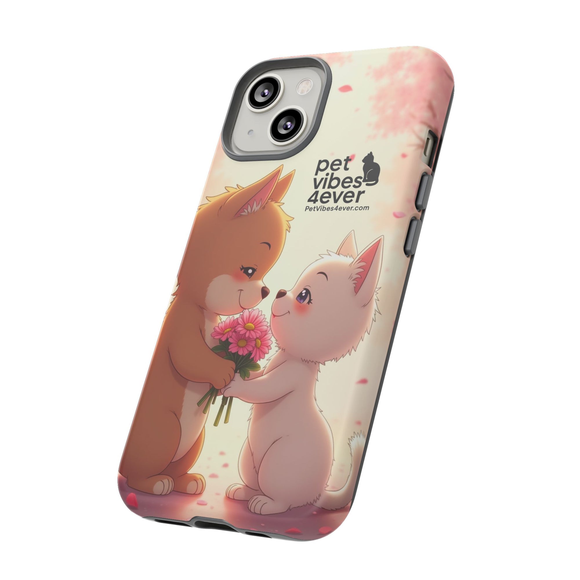 Cute Pet Phone Case, Animal Lovers Gift, Valentine’s Day Present, Custom Phone Cover, Happy Couple Design, Pet Vibes Forever