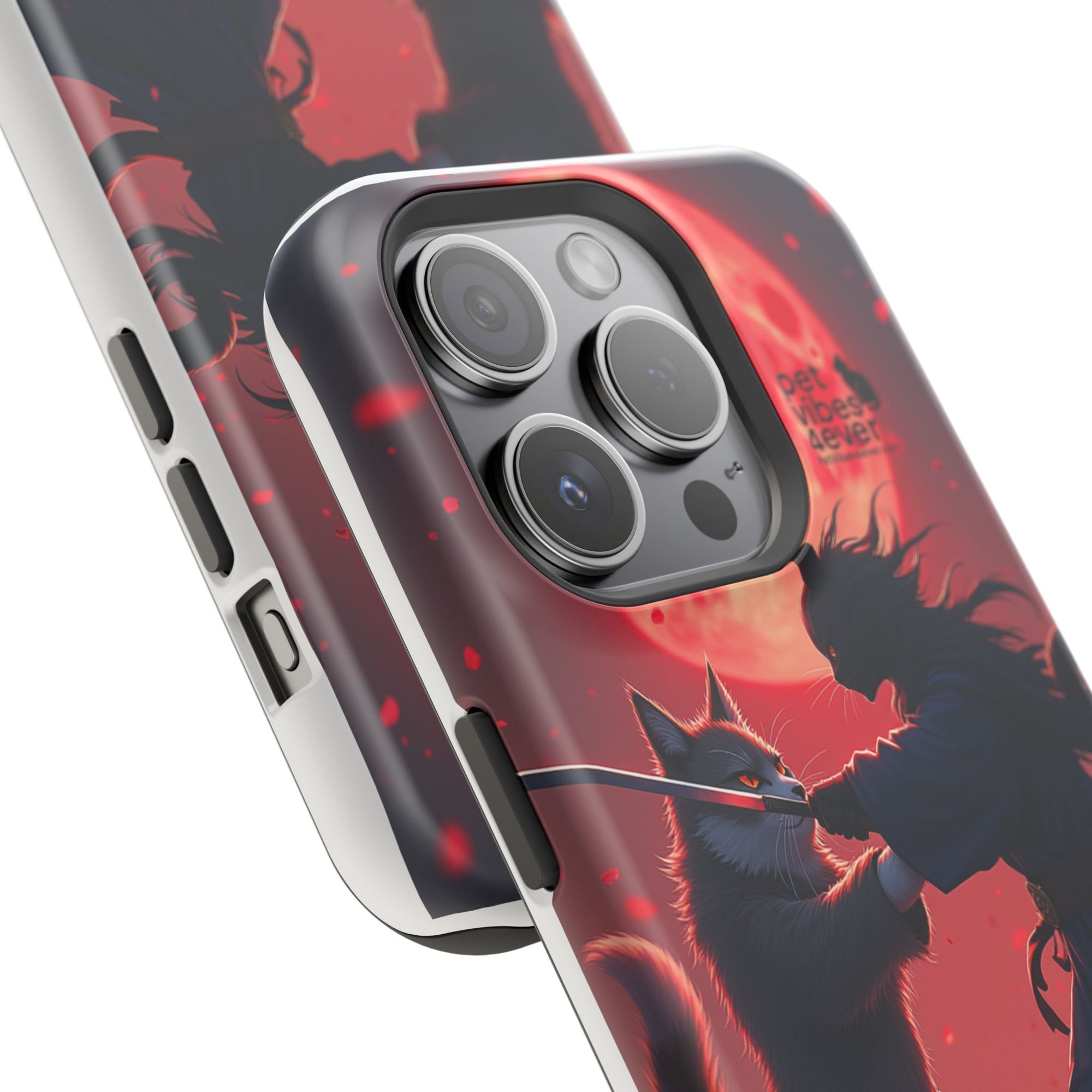 Samurai Cat Phone Case – Impact-Resistant, Pet Lovers, Cool Tech Accessories, Anime Aesthetic, Unique Gifts