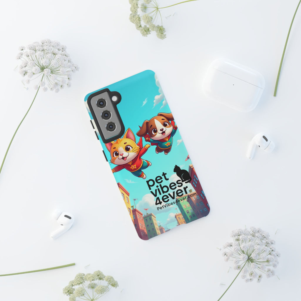 Pet Vibes Forever Tough Phone Cases, Cute Dog and Cat Design, Pet Lover Gift, Fun Phone Accessory, Animal Theme Decor