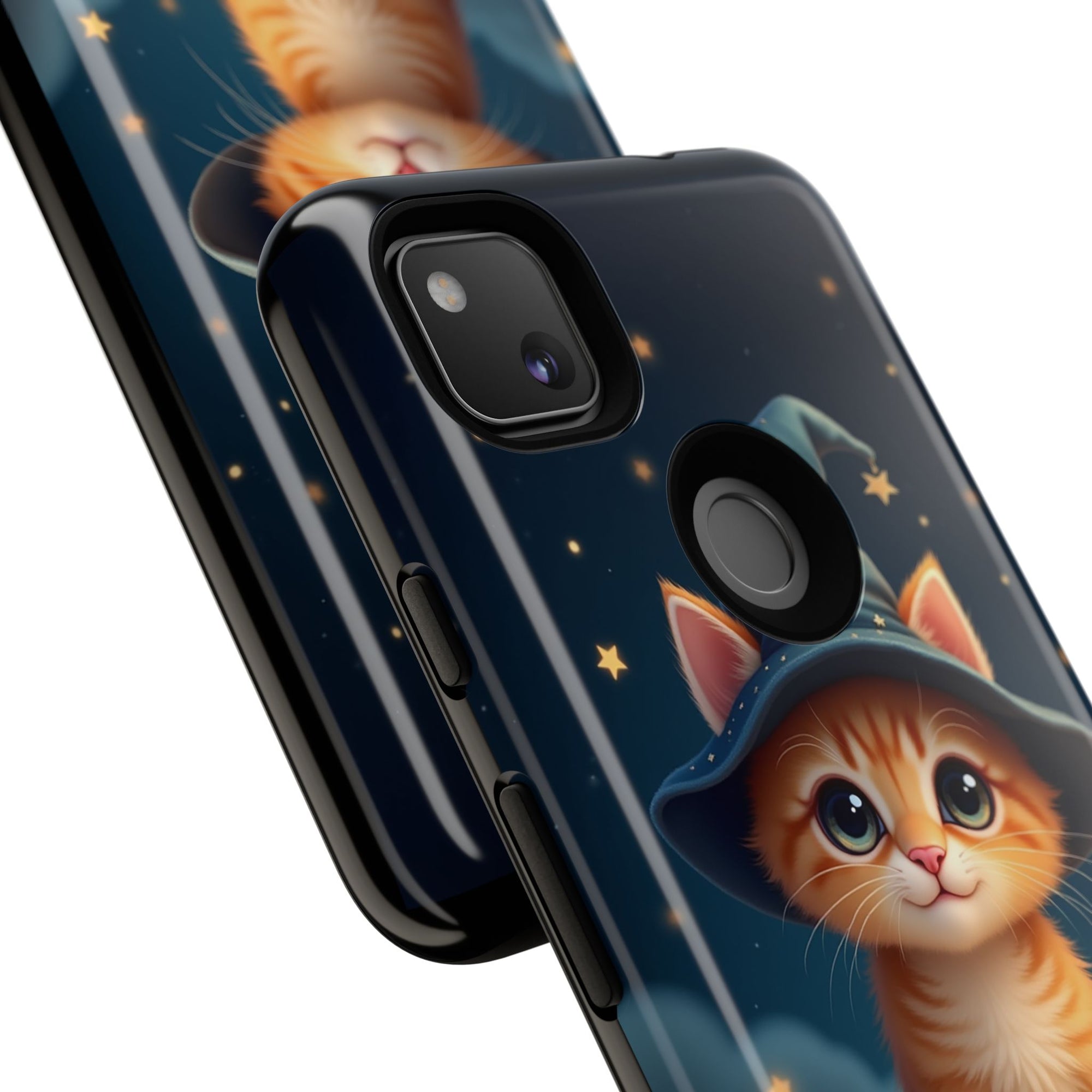 Cat-Themed Phone Case, Cute Cat Case, Pet Lover Gift, Kawaii Phone Accessory, Celestial Cat Design, Stylish Gadget Protector