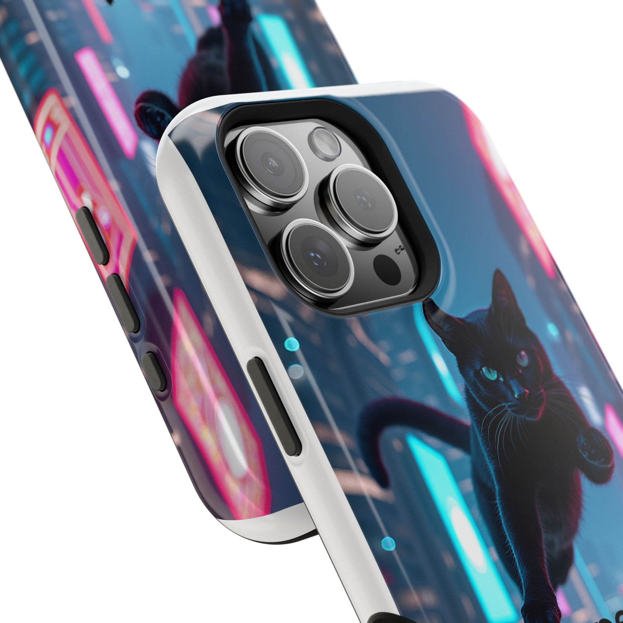 Cat-Themed Phone Case with Pet Vibes Design, Impact-Resistant Phone Case, Gift for Cat Lovers, Cute Pet Merchandise, Stylish Phone Accessory