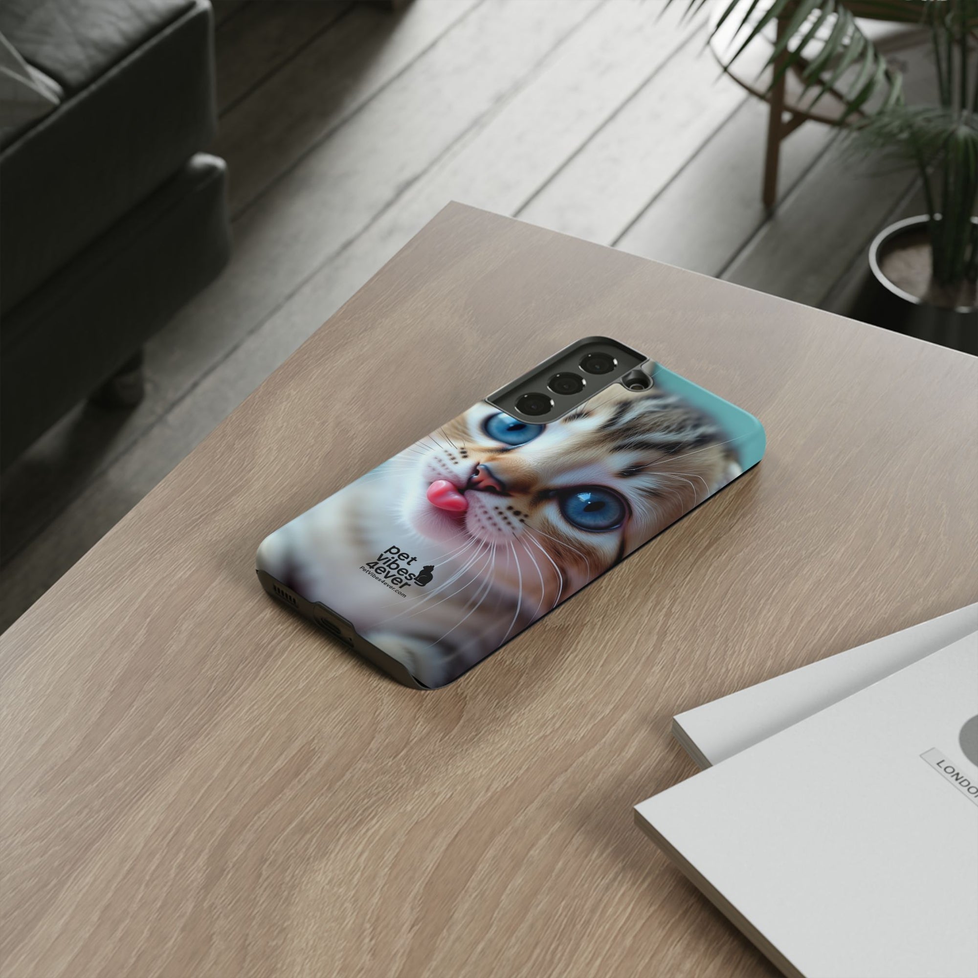 Cute Cat Phone Case, Pet Lover Gift, Durable Phone Cover, Animal Print Case, Cute Kitten Accessory