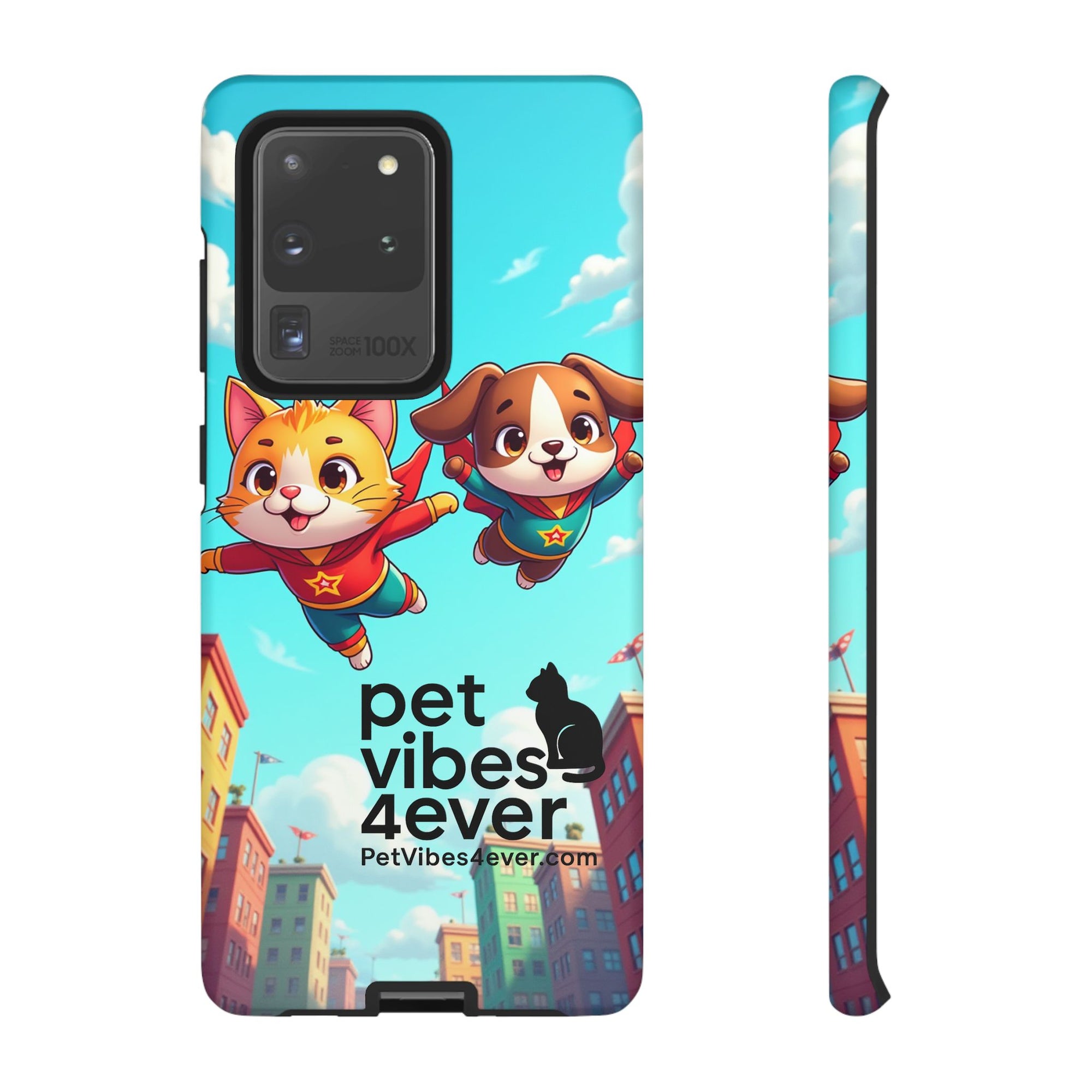 Pet Vibes Forever Tough Phone Cases, Cute Dog and Cat Design, Pet Lover Gift, Fun Phone Accessory, Animal Theme Decor