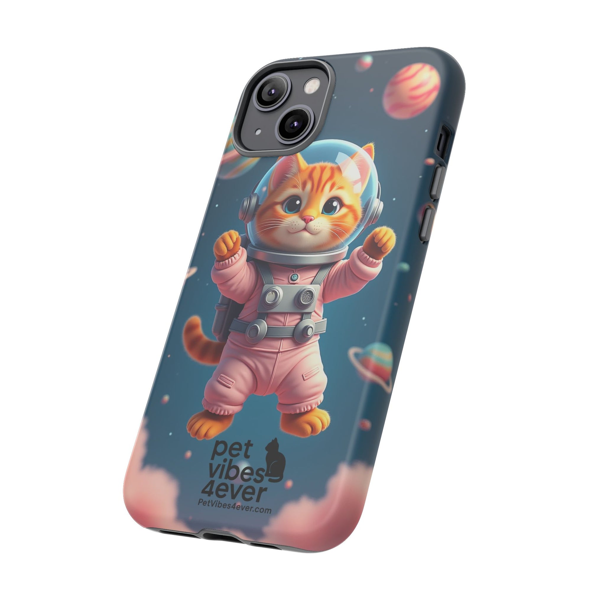 Cute Cat Phone Case, Cat Lovers Gift, Astrological Accessories, Fun Tech Gear, Space Theme Phone Cover