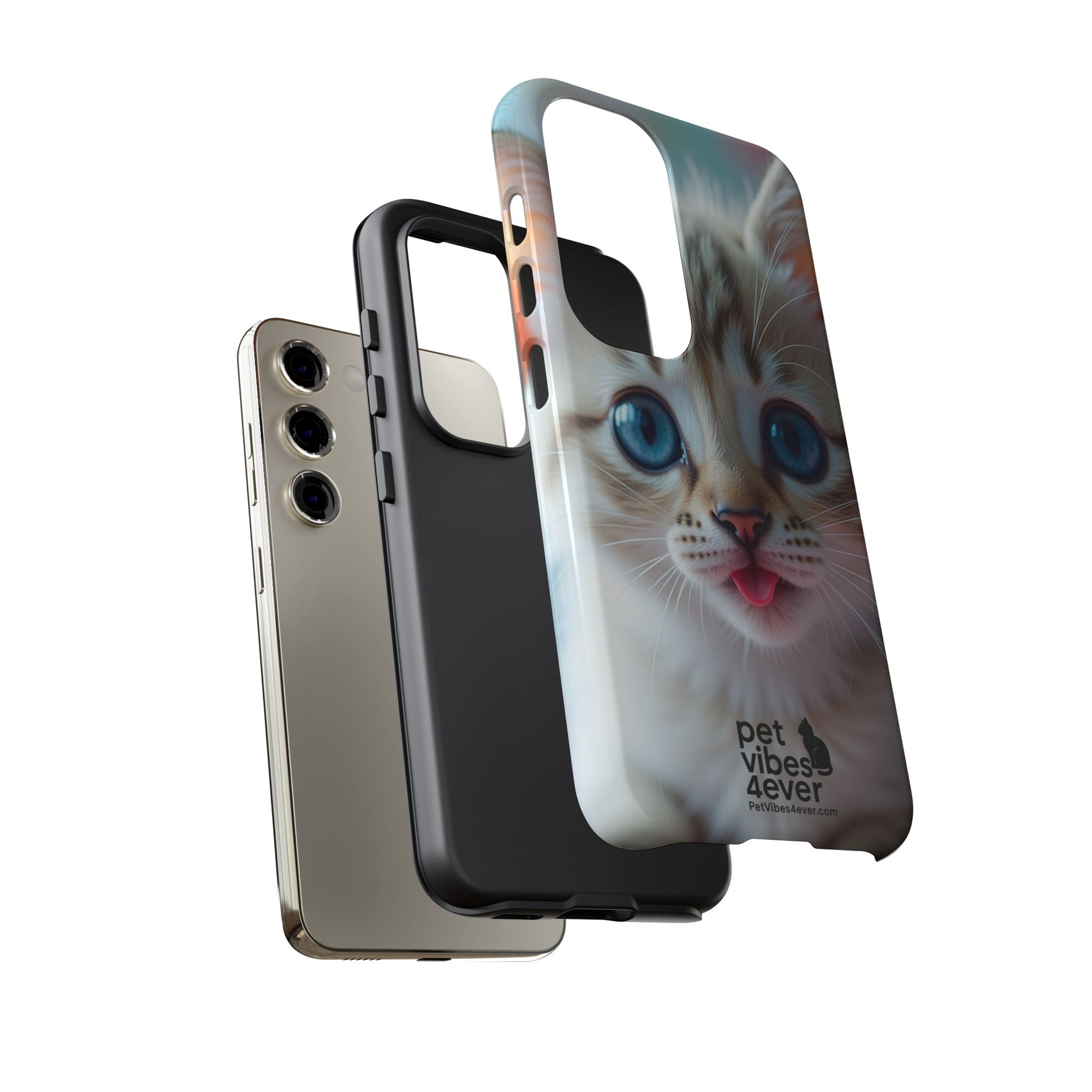 Cute Cat Phone Case with Pet Vibes, Perfect Gift for Cat Lovers, Fun Tech Accessories for Birthdays, Animal Lovers, Kawaii Style