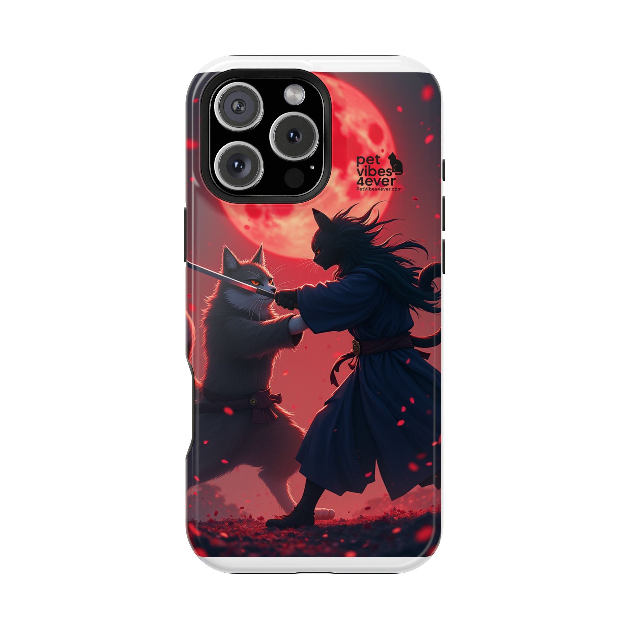Samurai Cat Phone Case – Impact-Resistant, Pet Lovers, Cool Tech Accessories, Anime Aesthetic, Unique Gifts