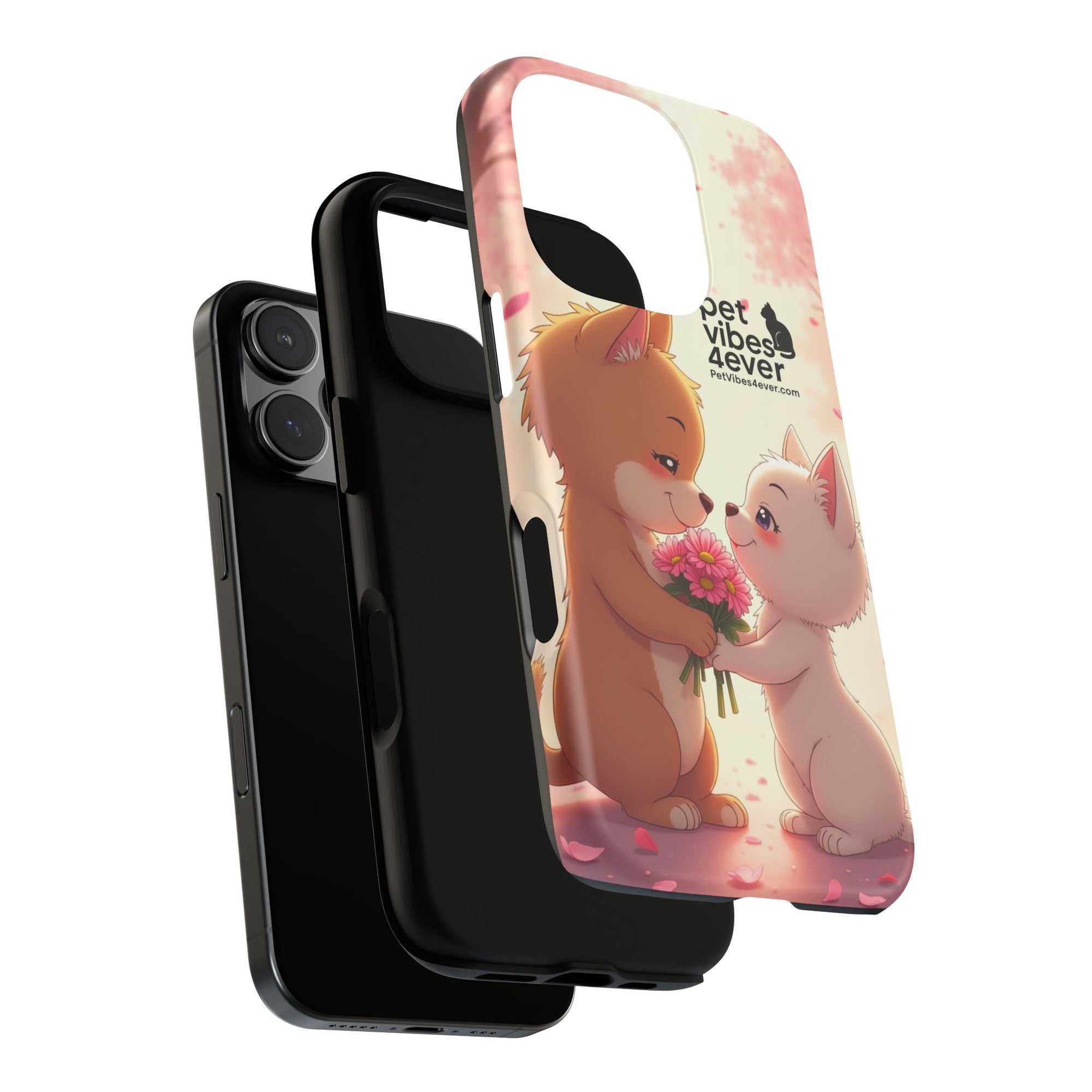 Cute Pet Phone Case, Animal Lovers Gift, Valentine’s Day Present, Custom Phone Cover, Happy Couple Design, Pet Vibes Forever